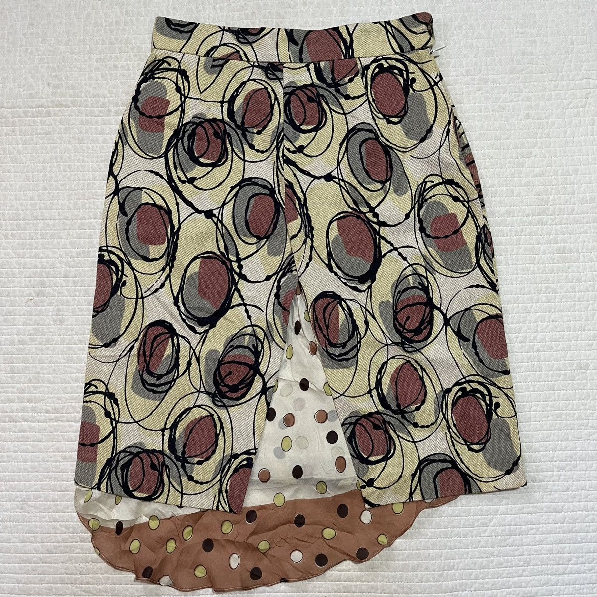 Marni MARNI 3D PRINTED DOUBLE LAYERED ASYMMETRICAL SKIRT Size 28" / US 6 / IT 42 - 1 Thumbnail