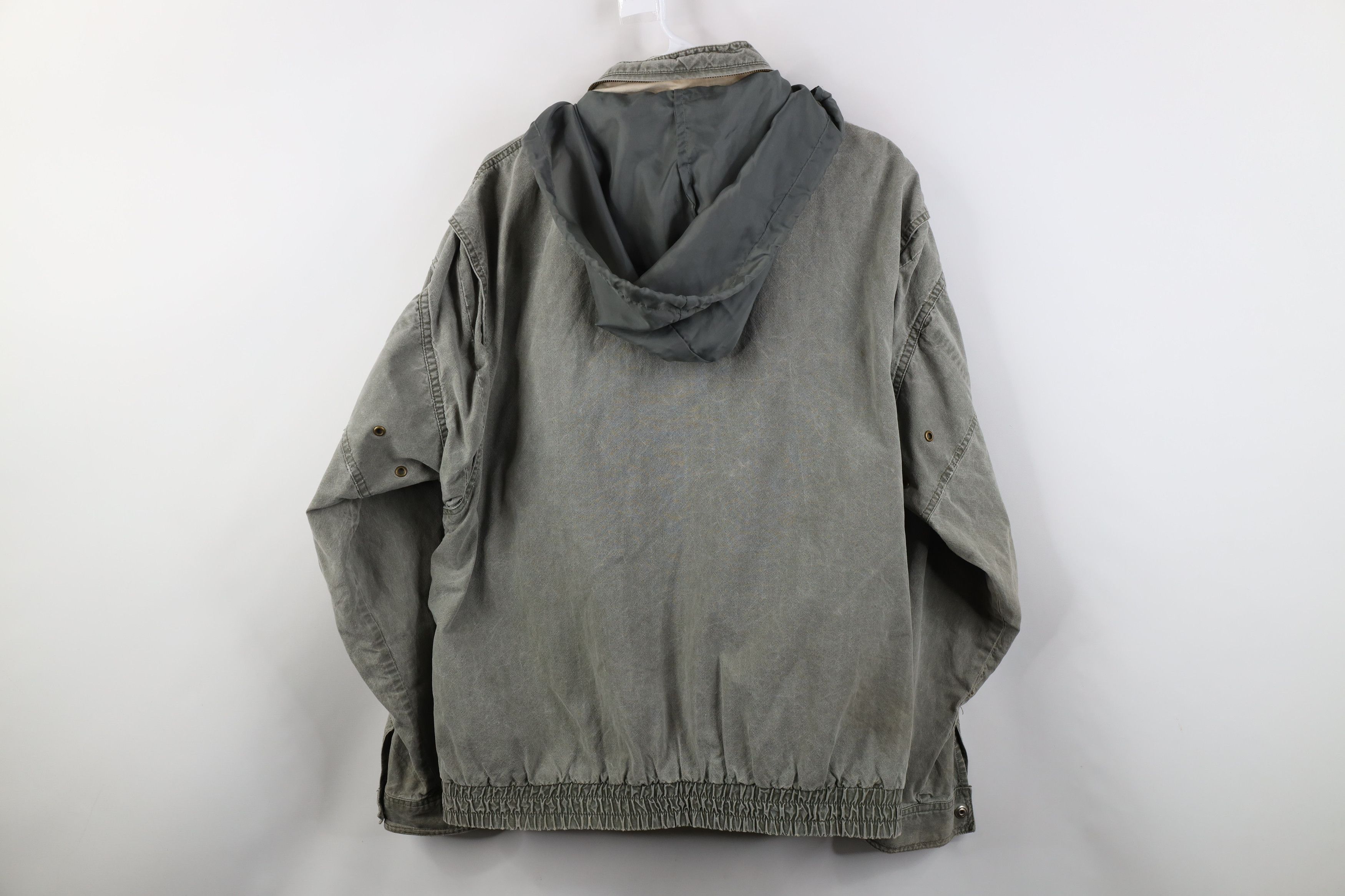 Vintage Vintage 90s Streetwear Pigment Dye Hooded Bomber Jacket Size US L / EU 52-54 / 3 - 14 Thumbnail