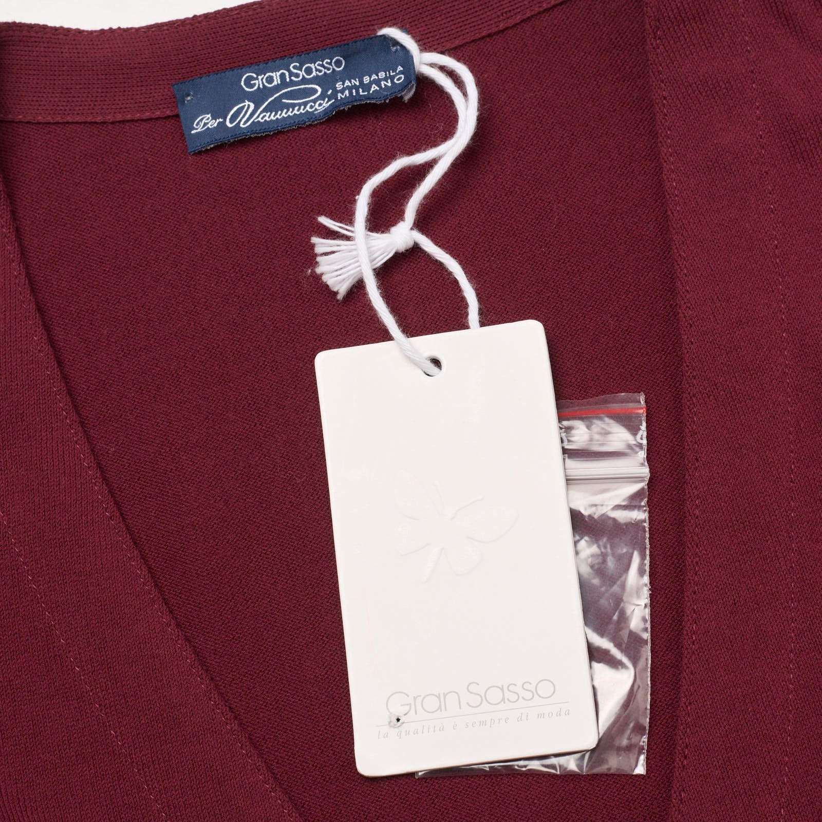 Gran Sasso GRAN SASSO Burgundy Cotton Knit DB Vest Waistcoat Size US M / EU 48-50 / 2 - 4 Thumbnail