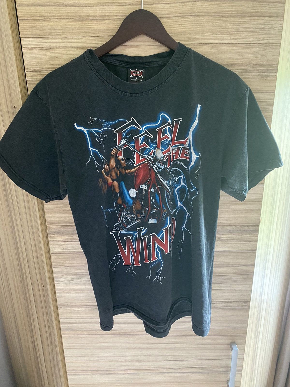 Harley Davidson × Vintage Vintage 2000s "Feel The Wind" Harley-Inspired Biker Tee Size US L / EU 52-54 / 3 - 3 Thumbnail