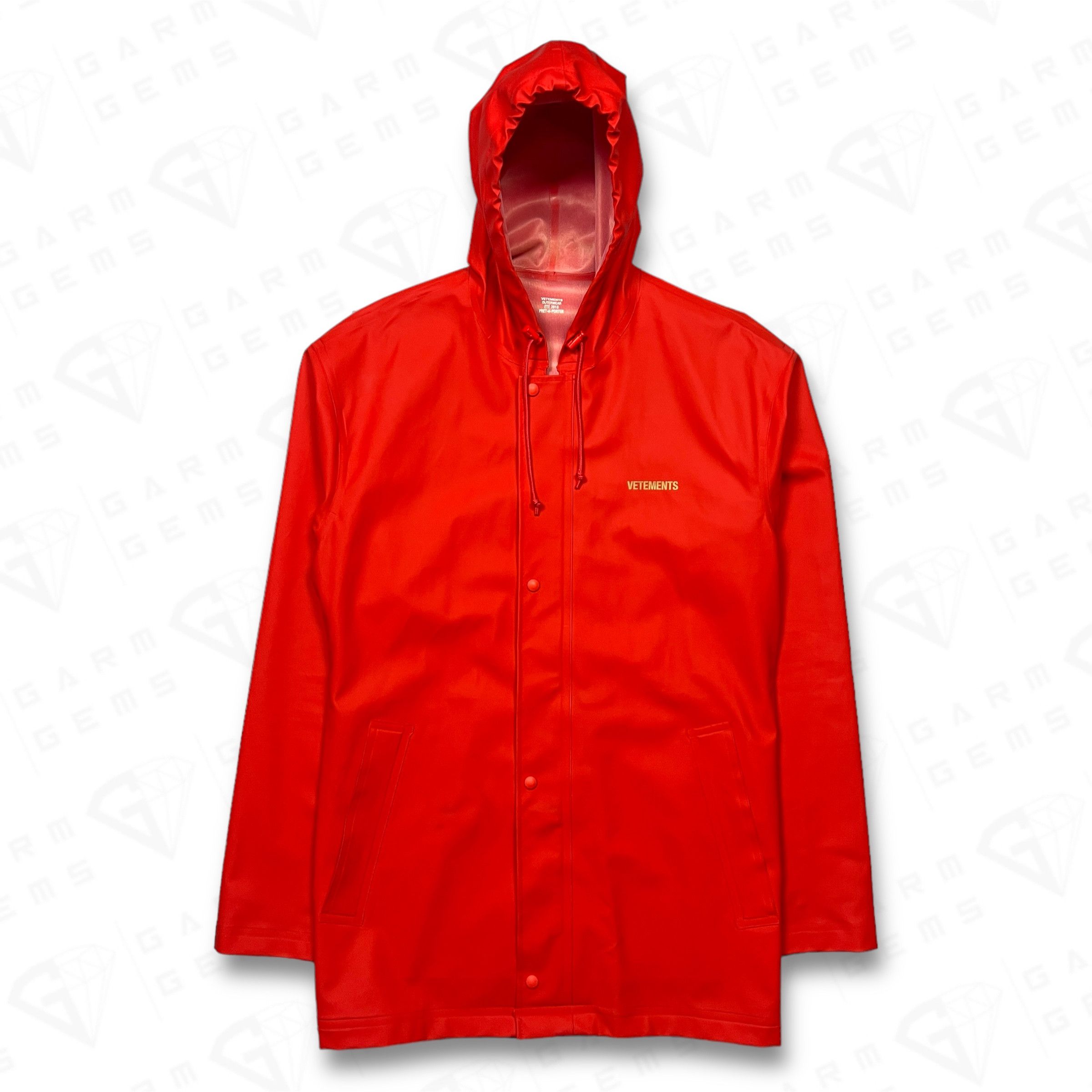 Vetements Vetements Red Short Logo Rain Coat Grailed