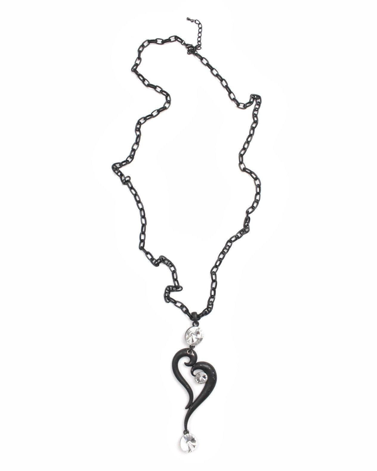 Hysteric Glamour 2000S JAPANESE MADE BLACK HEART SWIRL STONE NECKLACE Size ONE SIZE - 1 Thumbnail