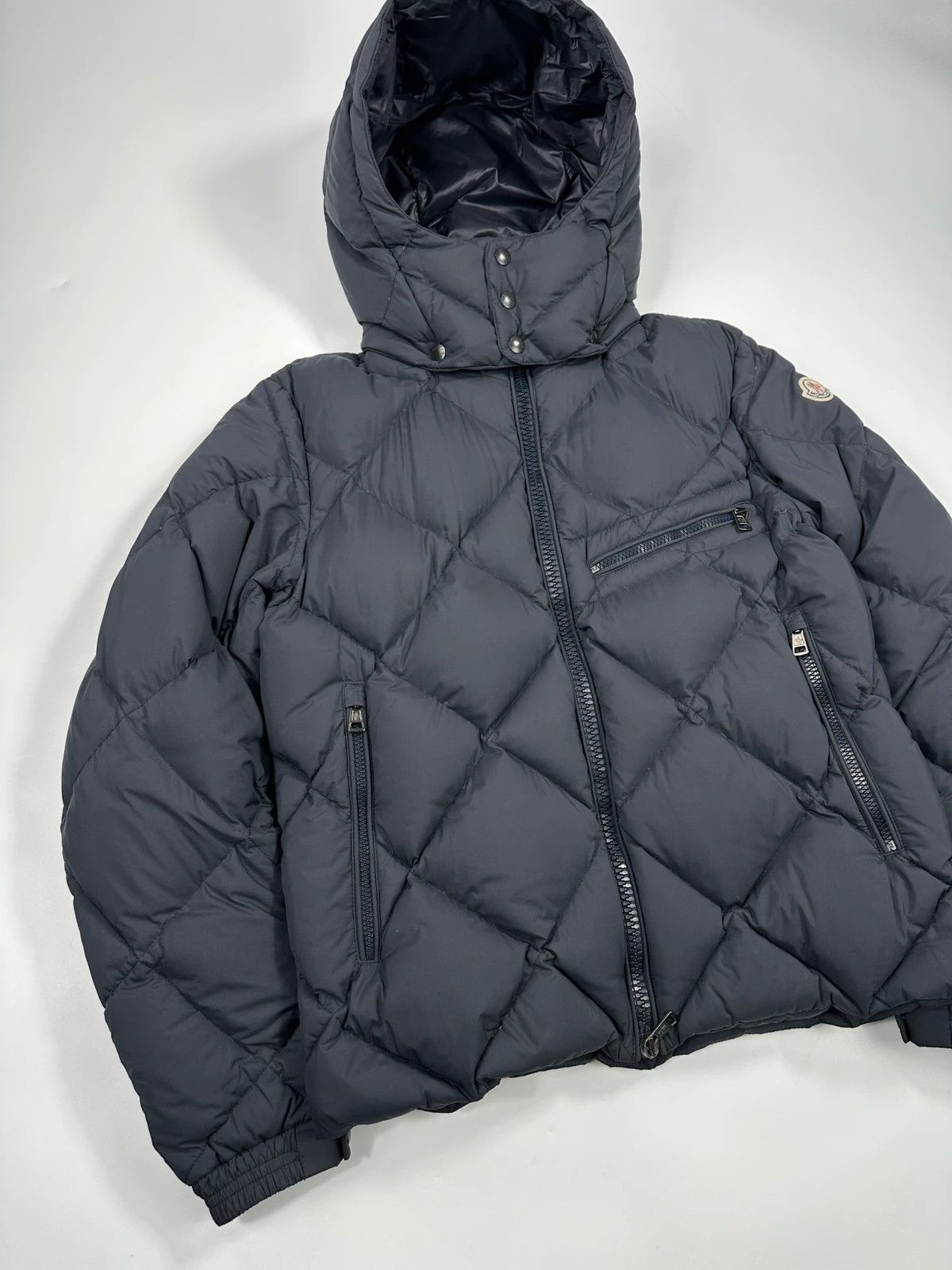 Moncler Moncler Maya Navy Blue Diamonds Puffer Down Hooded Jacket Size US M / EU 48-50 / 2 - 5 Thumbnail