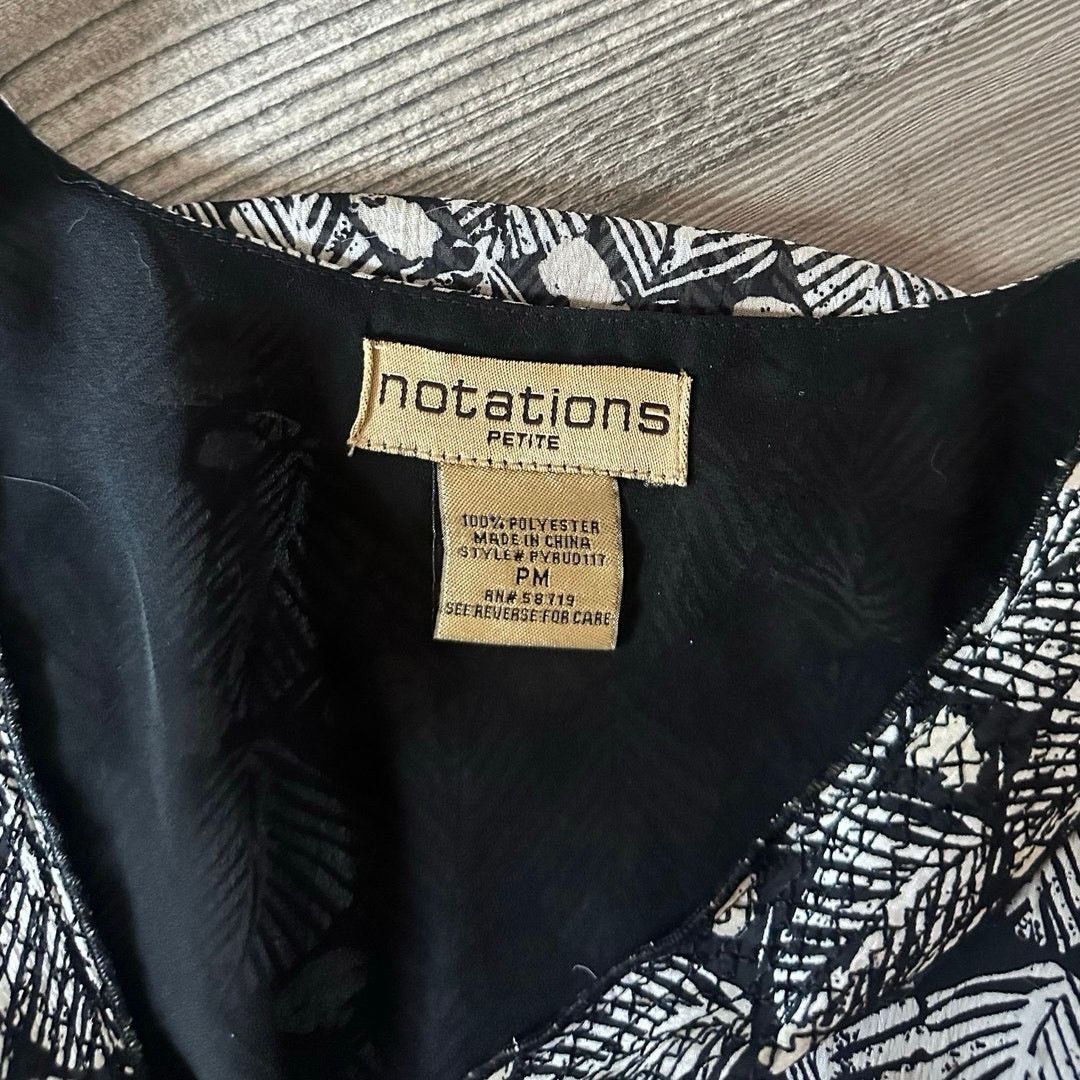 Other notations white black floral babydoll blouse Size M / US 6-8 / IT 42-44 - 3 Thumbnail