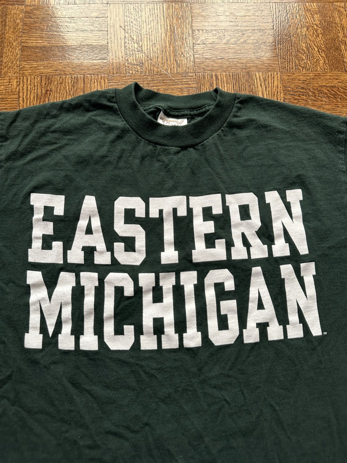 Vintage Vintage 90s Eastern Michigan University Graphic Tee Size US M / EU 48-50 / 2 - 2 Thumbnail