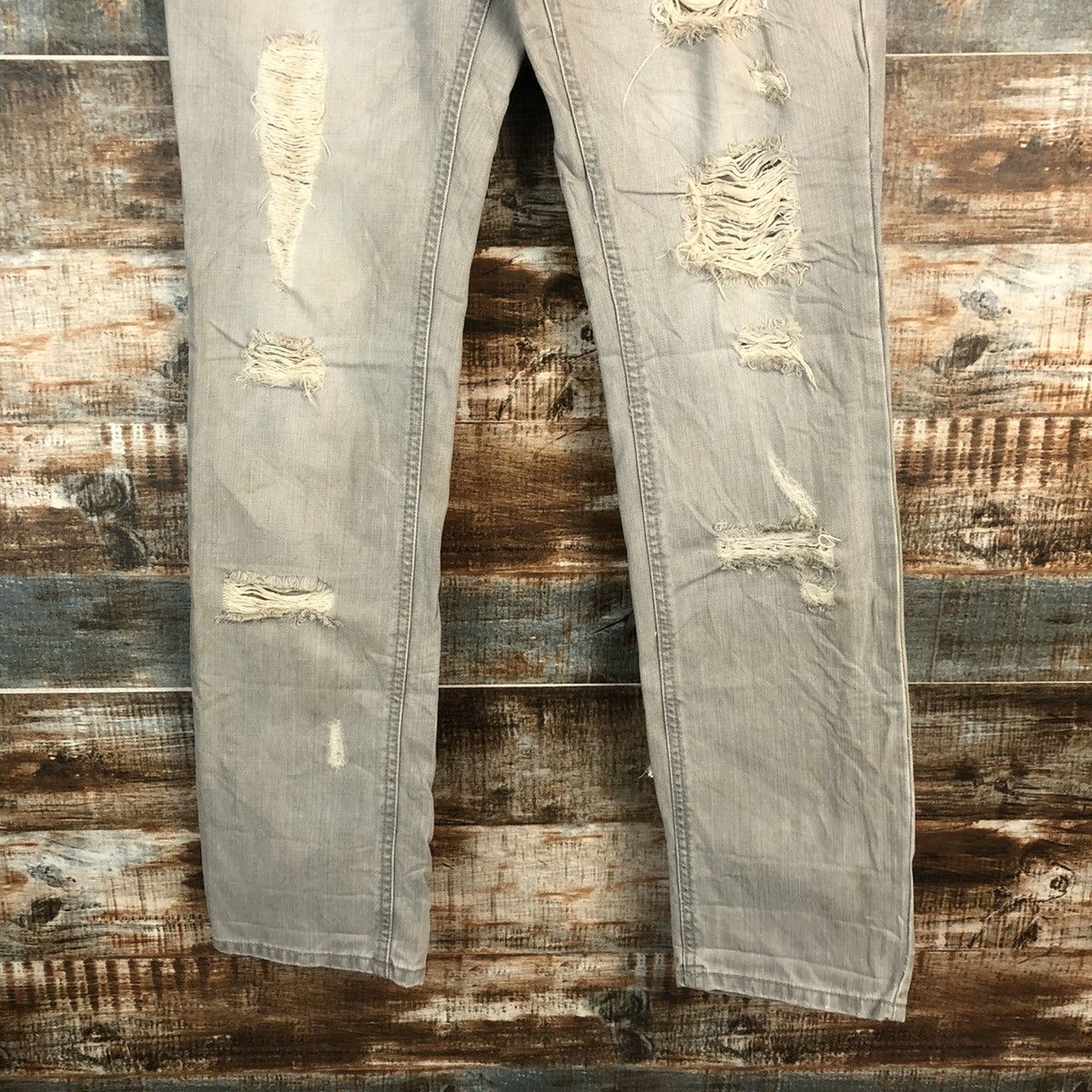 Japanese Brand DL Gennaro Jeans Grey Distressed Denim Pants #C102 Size US 27 - 6 Thumbnail