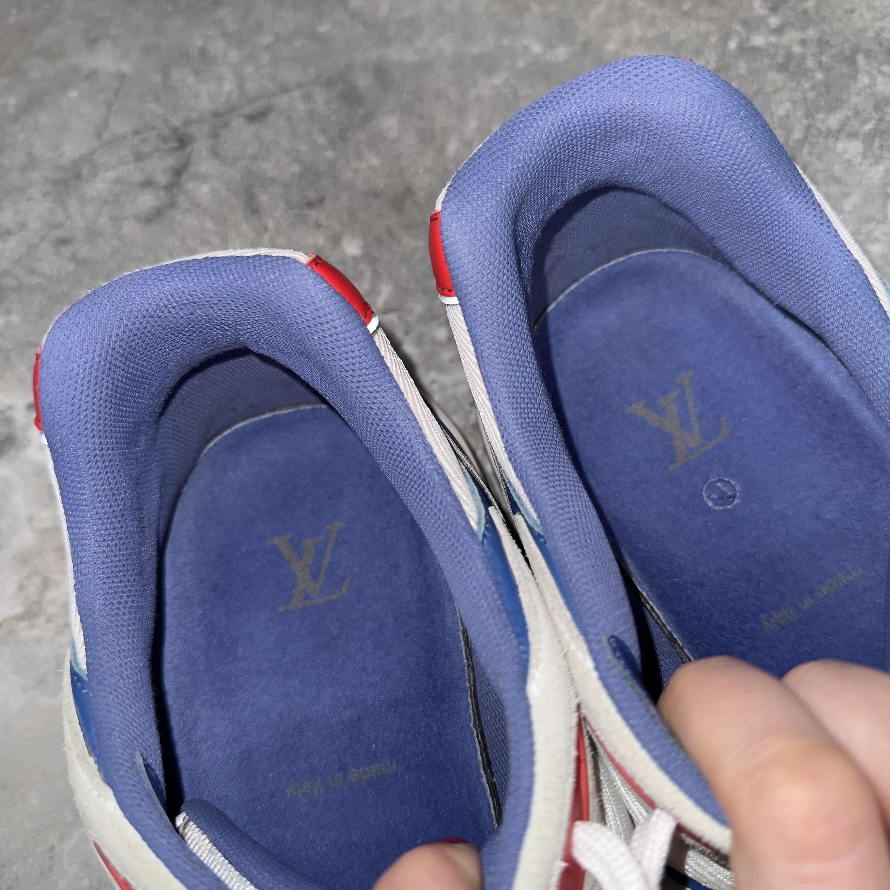 Louis Vuitton LV Trail line Sneakers White Red Blue Mesh