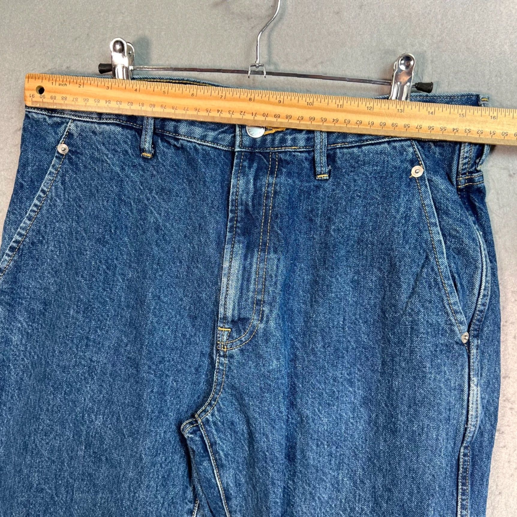 Everlane Everlane The Cinched Utility Jean High-Waist Tapered Fit Blue Denim Size 29 Womens Jeans 5-Pocket 30 Inseam 90s Theme Vintage No Size 30" / US 8 / IT 44 - 5 Thumbnail