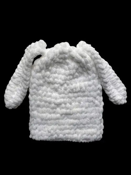 Handmade × Japanese Brand Handmade Plush Knitted Balaclava Ski Mask Bunny Rabbit Style Size ONE SIZE - 2 Thumbnail
