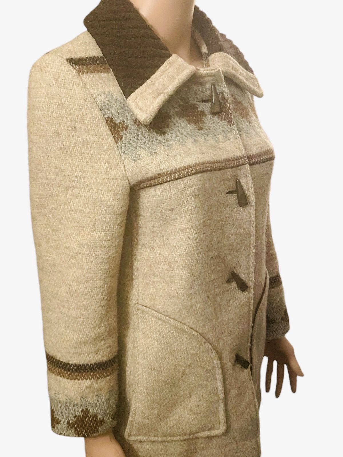 Vintage Vintage Duffle coat 1970s Beige Brown Size S Size S / US 4 / IT 40 - 2 Thumbnail