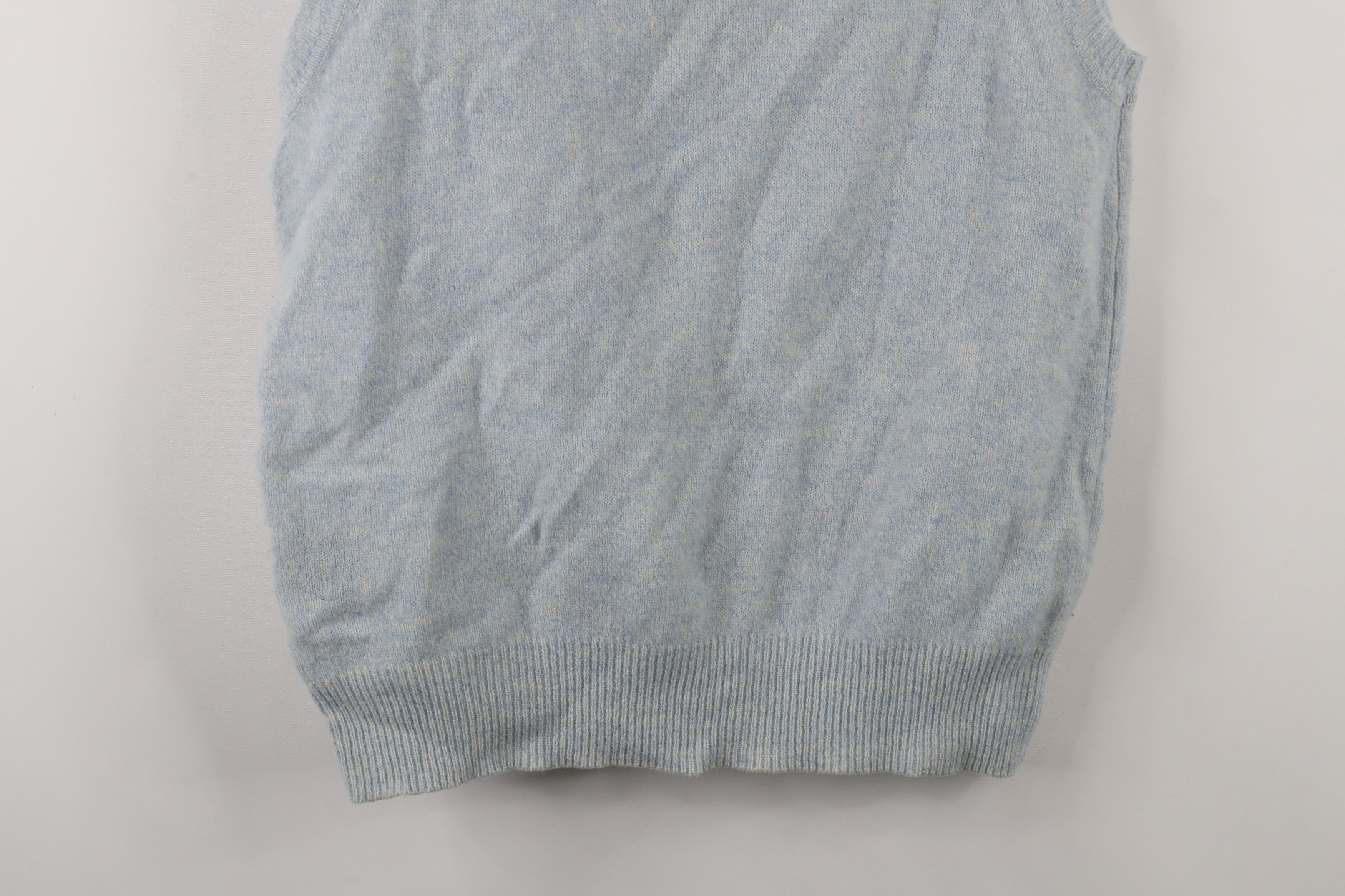 Nautica × Vintage Vintage 90s Nautica Wool Knit V-Neck Sweater Vest Light Blue Size US L / EU 52-54 / 3 - 9 Thumbnail