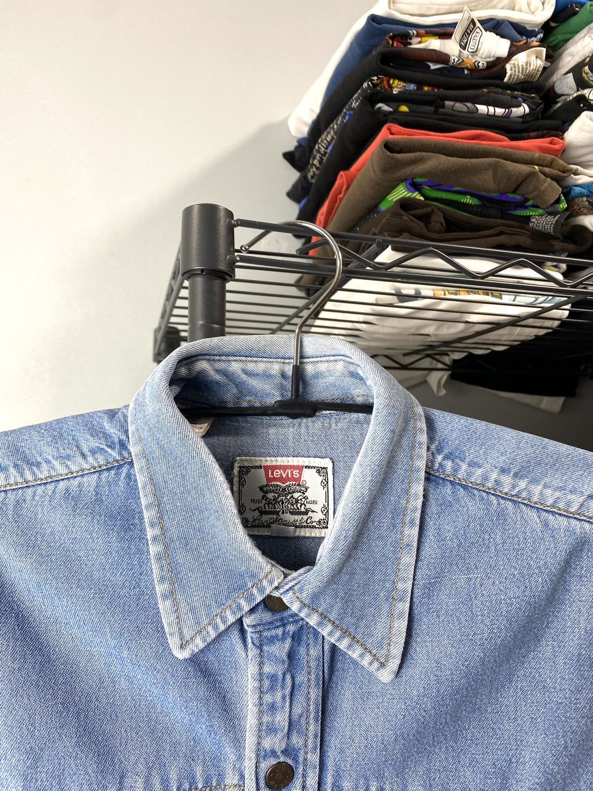 Levi's Rare! 70’s Vintage Levi’s Denim Shirt Western Orange Tab Size US L / EU 52-54 / 3 - 7 Thumbnail