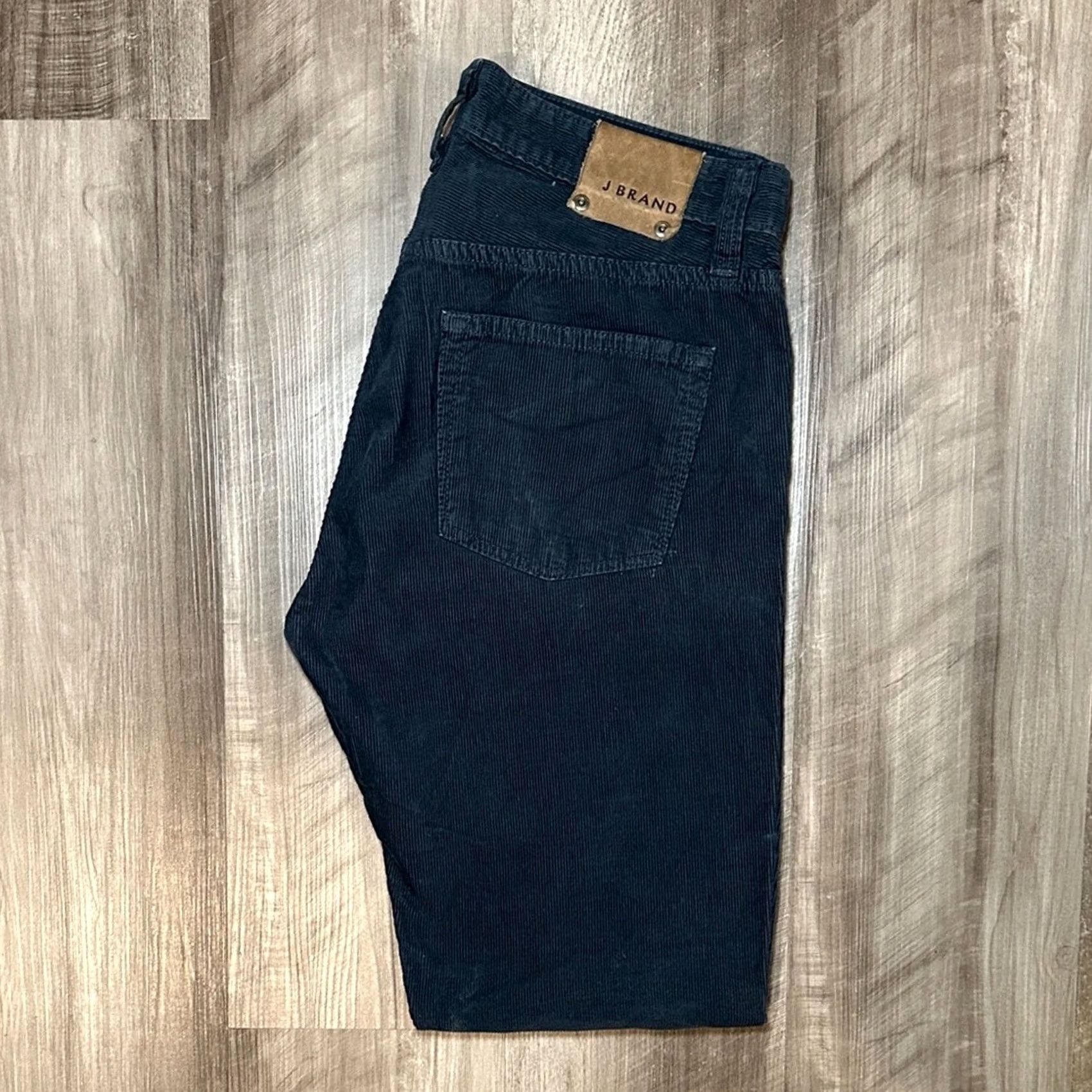 J Brand J Brand Kane Straight Fit Drab Navy Corduroy Jeans - 31 Mens Casual Chino 30in Inseam Size US 31 - 2 Thumbnail