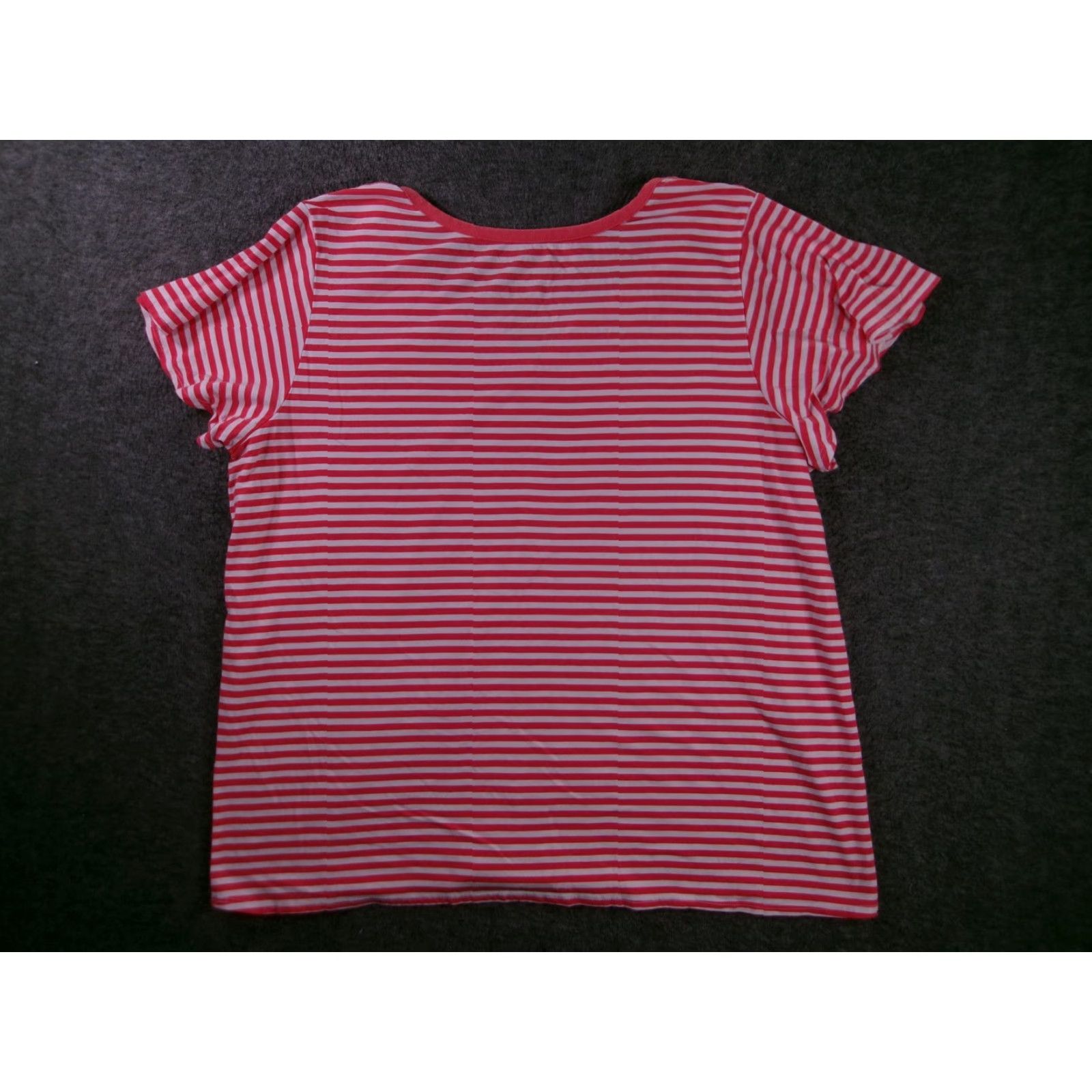 Liz Claiborne Liz Claiborne Shirt Womens 2XL Red White Striped Short Sleeve V-Neck Sleep Top Size XXL / US 16-18 / IT 52-54 - 7 Thumbnail