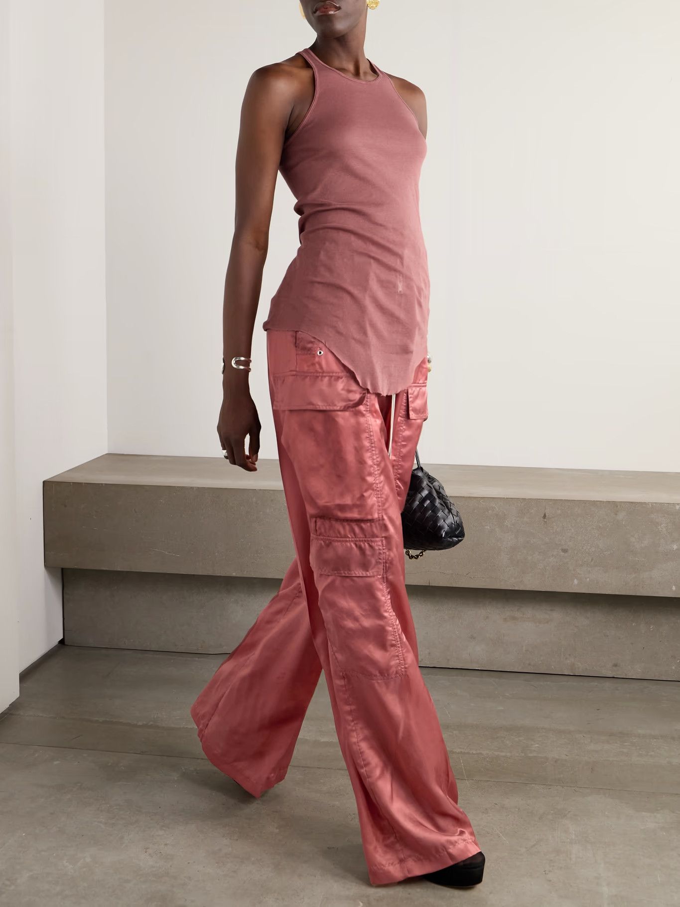 Rick Owens o1y0126 Tank Top in Antique Rose Size S / US 4 / IT 40 - 3 Thumbnail