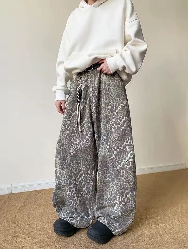 Other Leopard Baggy Streetwear Y2k Loose Jeans Pants Size US 30 / EU 46 - 1 Thumbnail