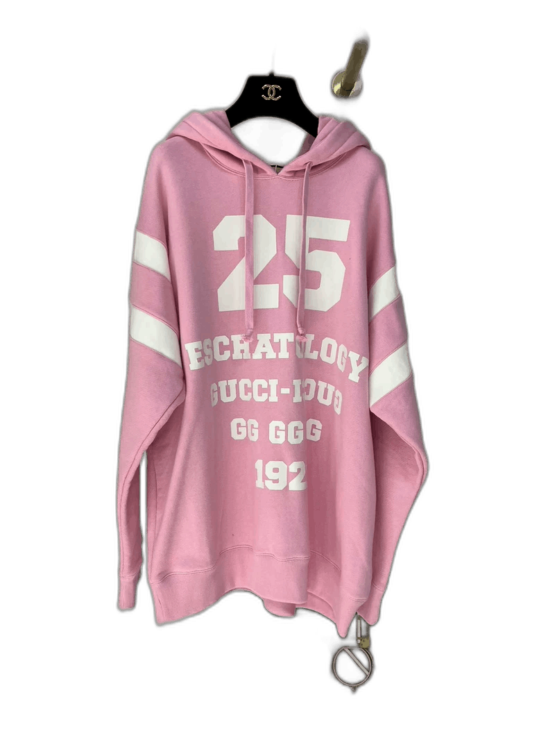 Gucci Gucci Pink Lettered Hoodie-2505 Size M / US 6-8 / IT 42-44 - 1 Thumbnail