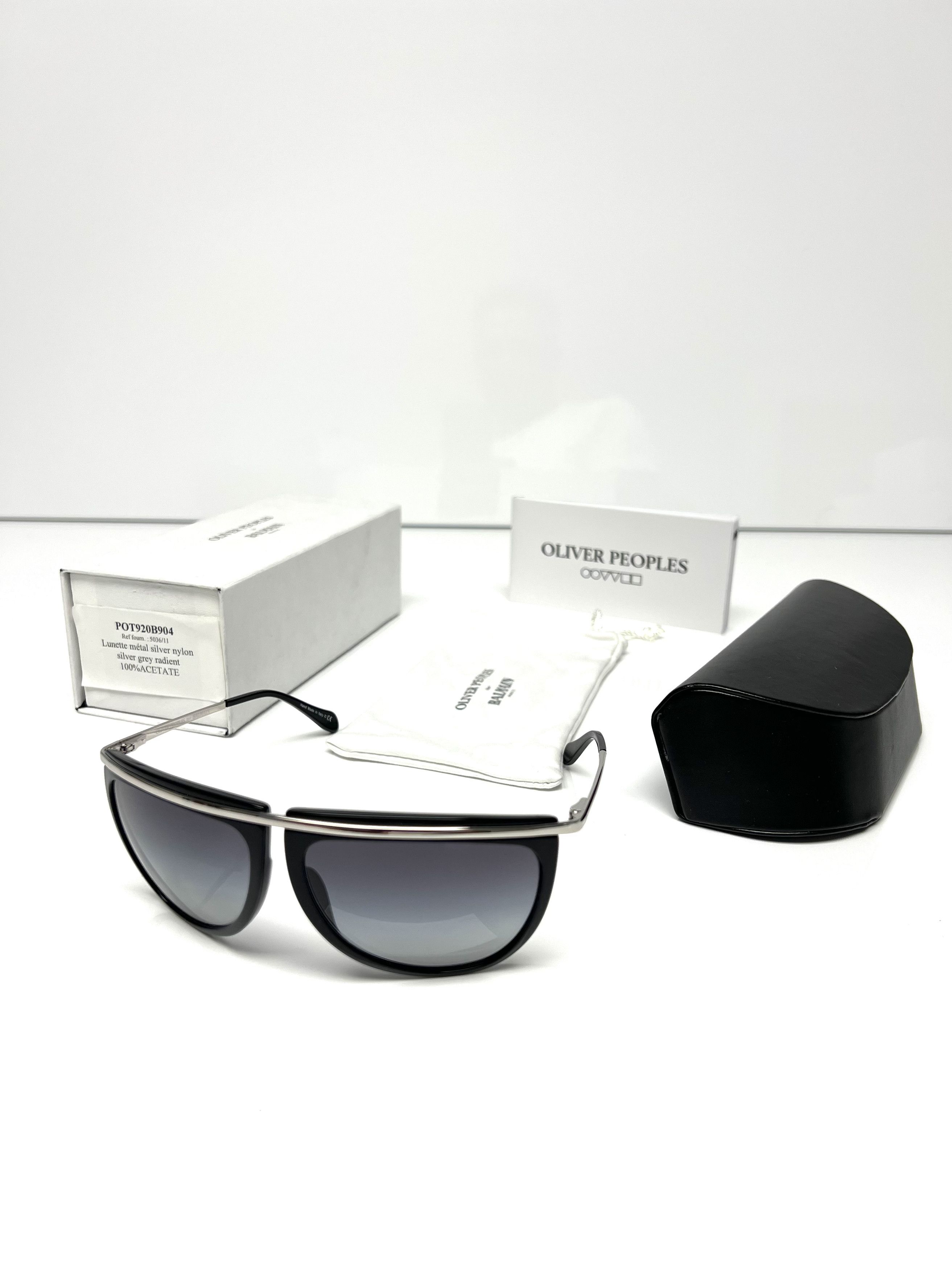Balmain NEW OLIVER PEOPLES / BALMAIN GREY RADIENT AVIATOR SUNGLASSES Size ONE SIZE - 4 Thumbnail