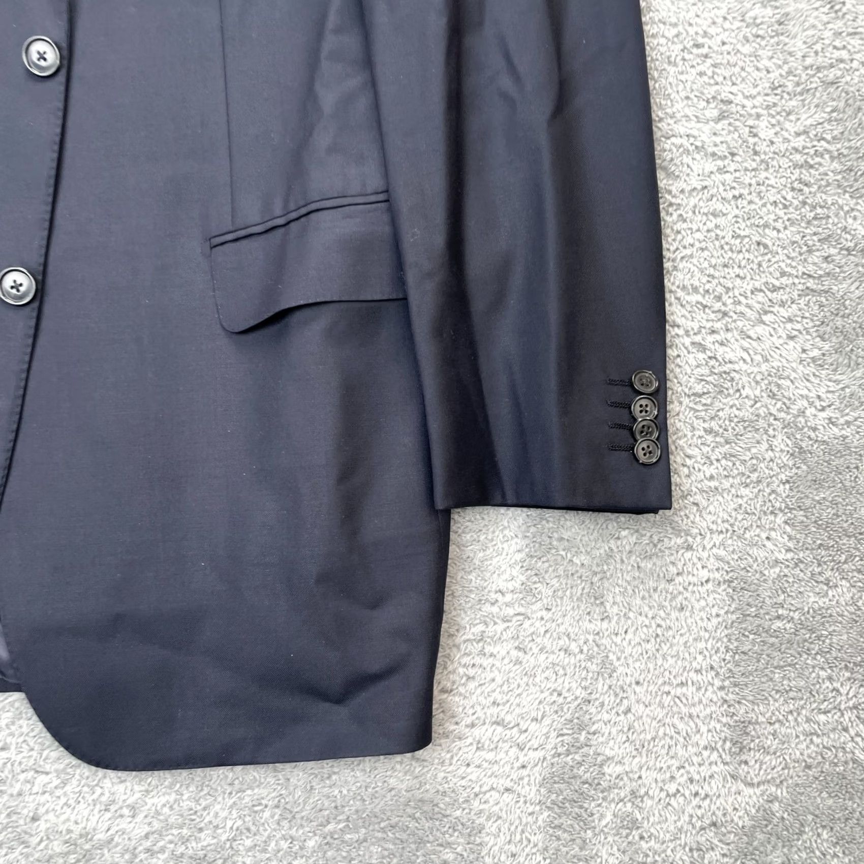 Ermenegildo Zegna Ermenegildo Zegna Blazer Mens 50 Black Notch Lapel Single-Breasted 2-Button Ventless Jacket Coat Suit Regular Chest 44 Size 50R - 6 Thumbnail
