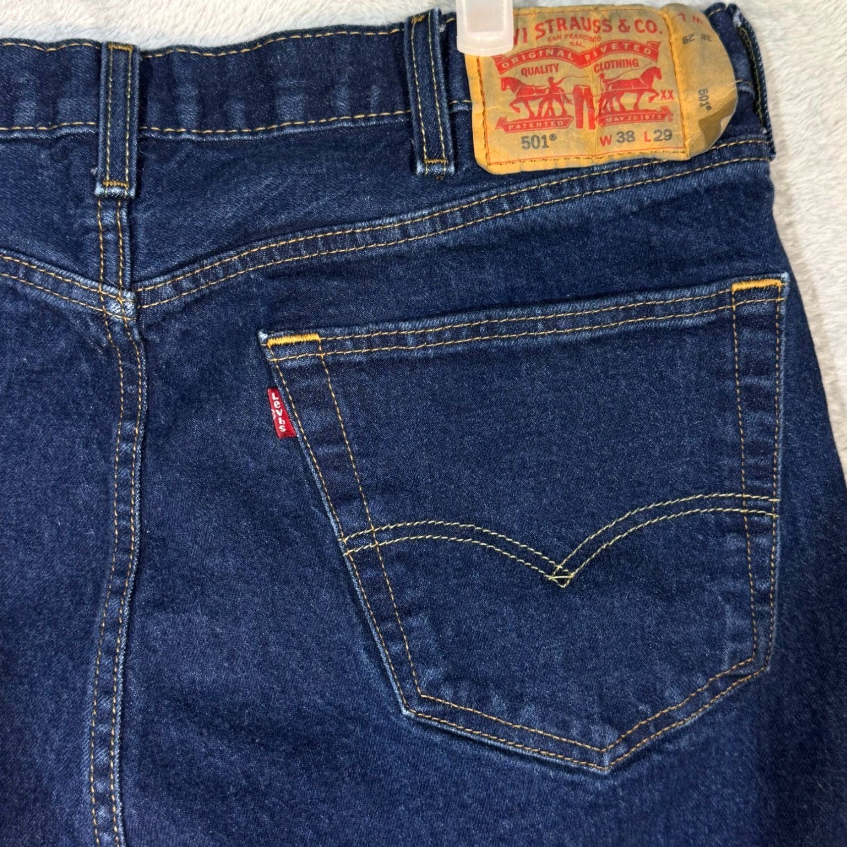 American Eagle Outfitters Levi’s 501 Men’s Jeans Blue Denim Straight Leg Button Fly 38x29 Jeans Men Size US 34 / EU 50 - 7 Thumbnail