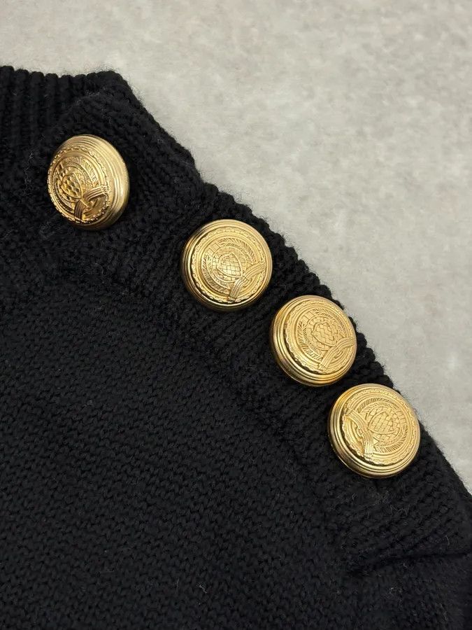 Balmain 2015 Balmain H&M Striped Signature Buttoned Sweater Size US M / EU 48-50 / 2 - 9 Thumbnail
