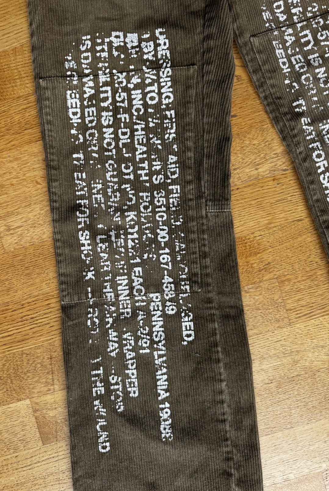 Walter Van Beirendonck NOS early 1990’s Sabotage Hand Painted Corduroy Pants Size US 33 - 9 Thumbnail
