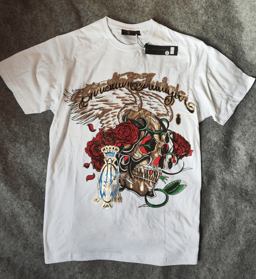 Ed Hardy ed hardy christinan audigier skull flowers grunge tshirt Size US XXL / EU 58 / 5 - 1 Thumbnail
