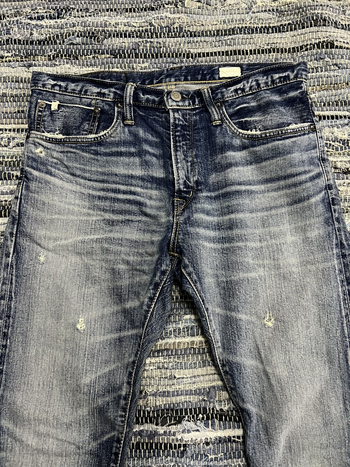 Edwin ED-80 Nihon Men Selvage 13.5oz Organic Mud Wash Dirty Denim Size US 32 / EU 48 - 5 Thumbnail