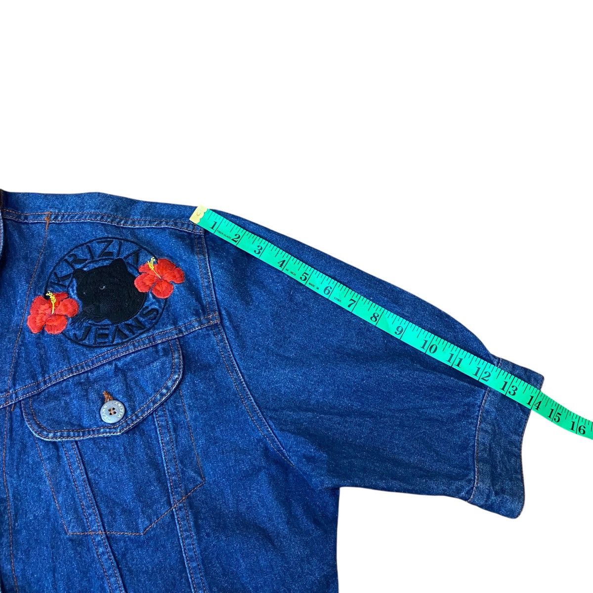 Krizia Vintage Krizia Jeans Embroidered Flowers Button Jacket Size S / US 4 / IT 40 - 20 Thumbnail