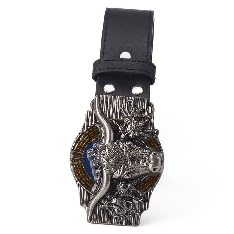 Designer Dark Vintage Belt Riveted Belts Menswear Accessories Size ONE SIZE - 3 Thumbnail