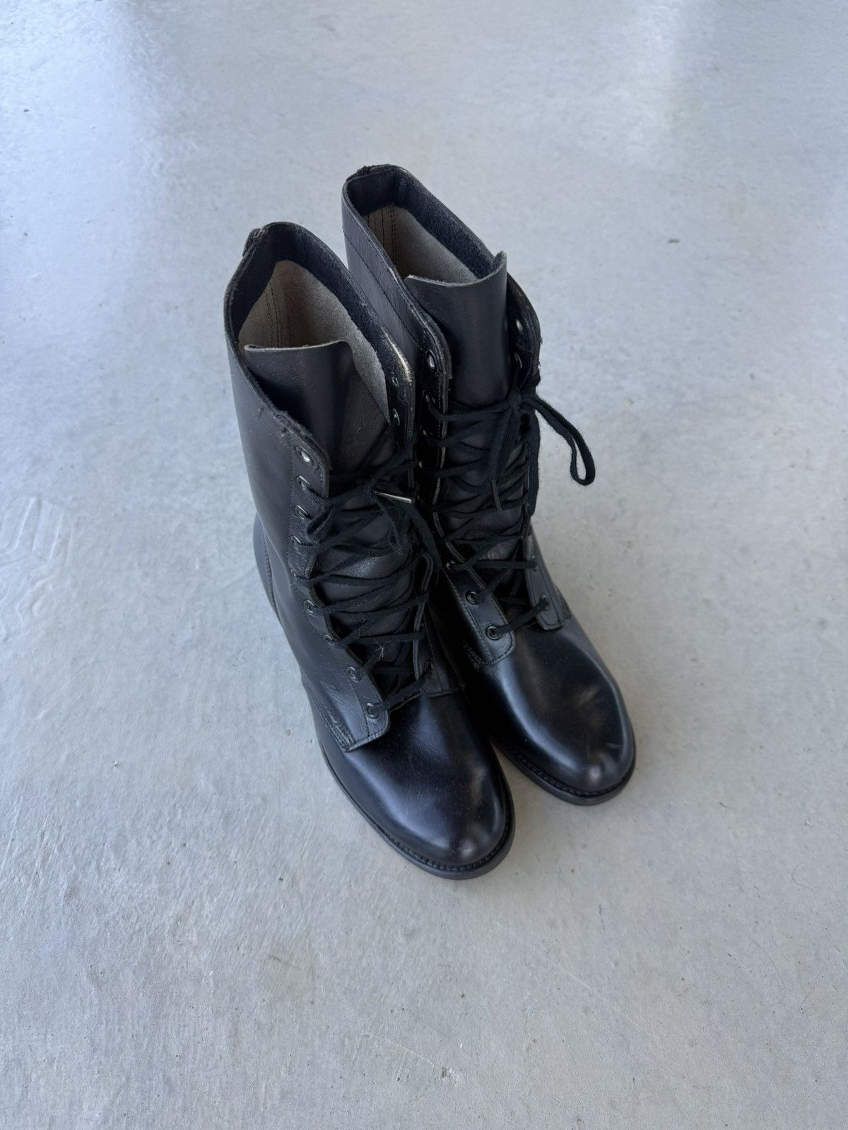 Vintage Vintage Military Black Round Toe Leather Boots Size US 7.5 / EU 40-41 - 3 Thumbnail