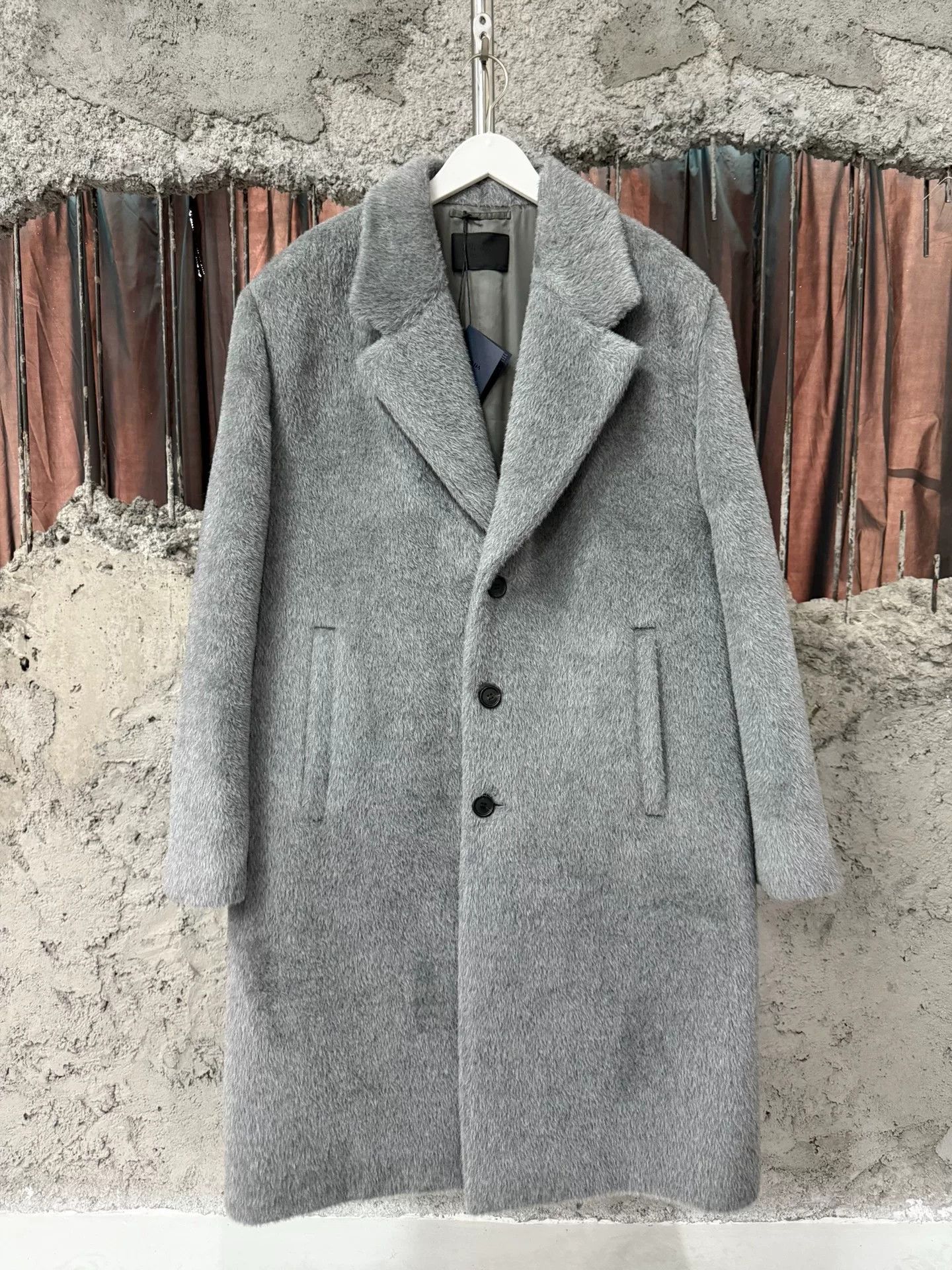 Prada Prada Gray Overcoat Size US L / EU 52-54 / 3 - 1 Thumbnail