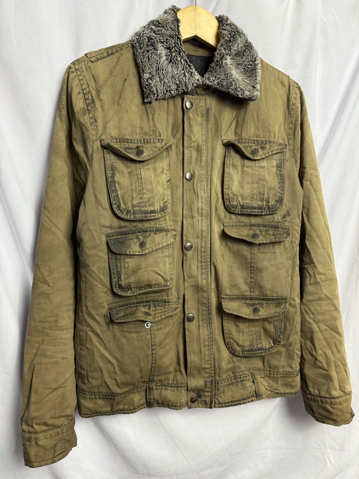 14th Addiction × KMRii × Yasuyuki Ishii EASY RIDERS BLUEBOY INDUSTRY MULTIPOCKET FUR COLLAR JACKET Size US M / EU 48-50 / 2 - 3 Thumbnail
