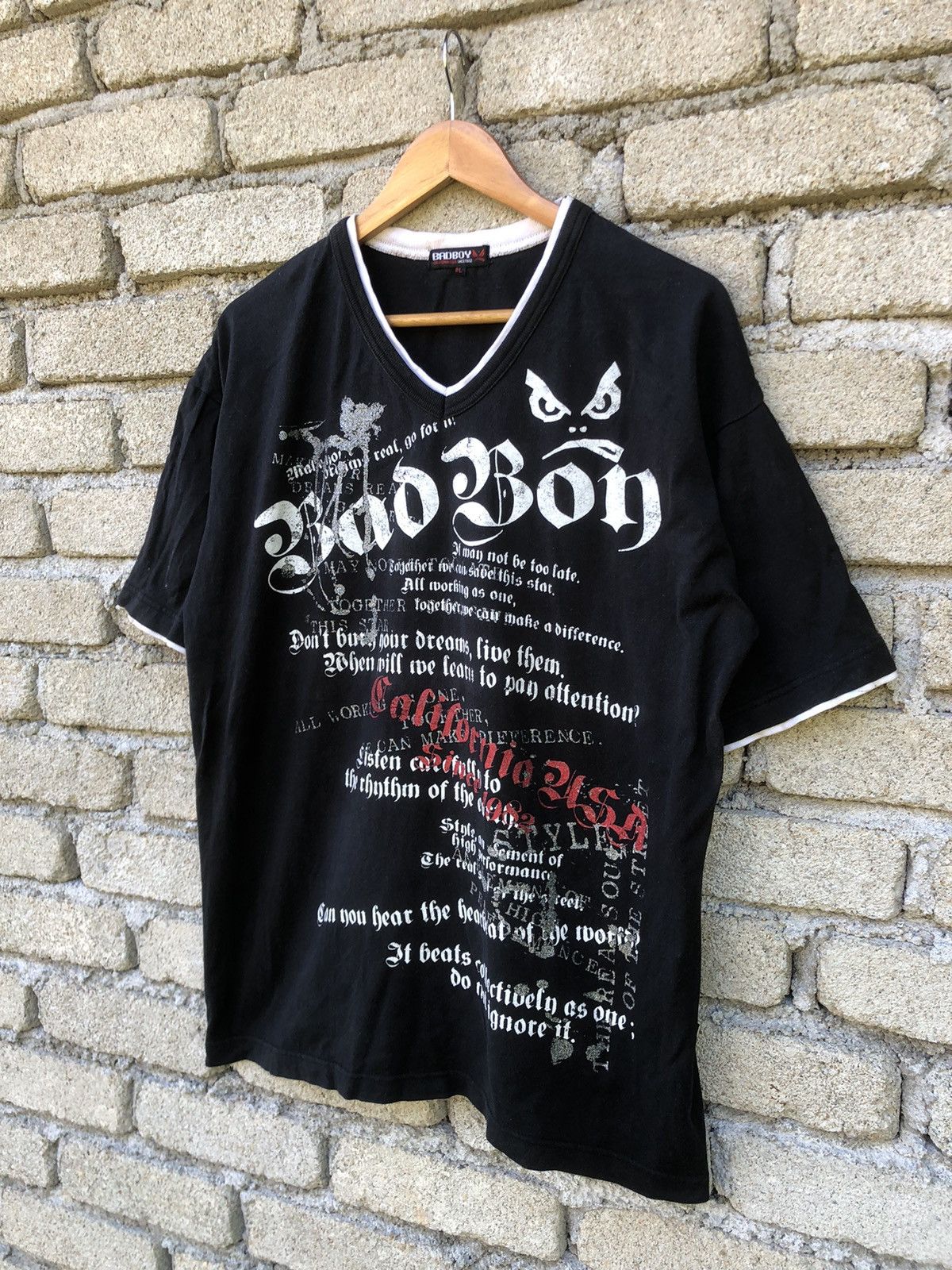 Vintage Vintage Sunfaded Y2K Bad Boy Ghotic Poem Tshirt Size US XL / EU 56 / 4 - 2 Thumbnail