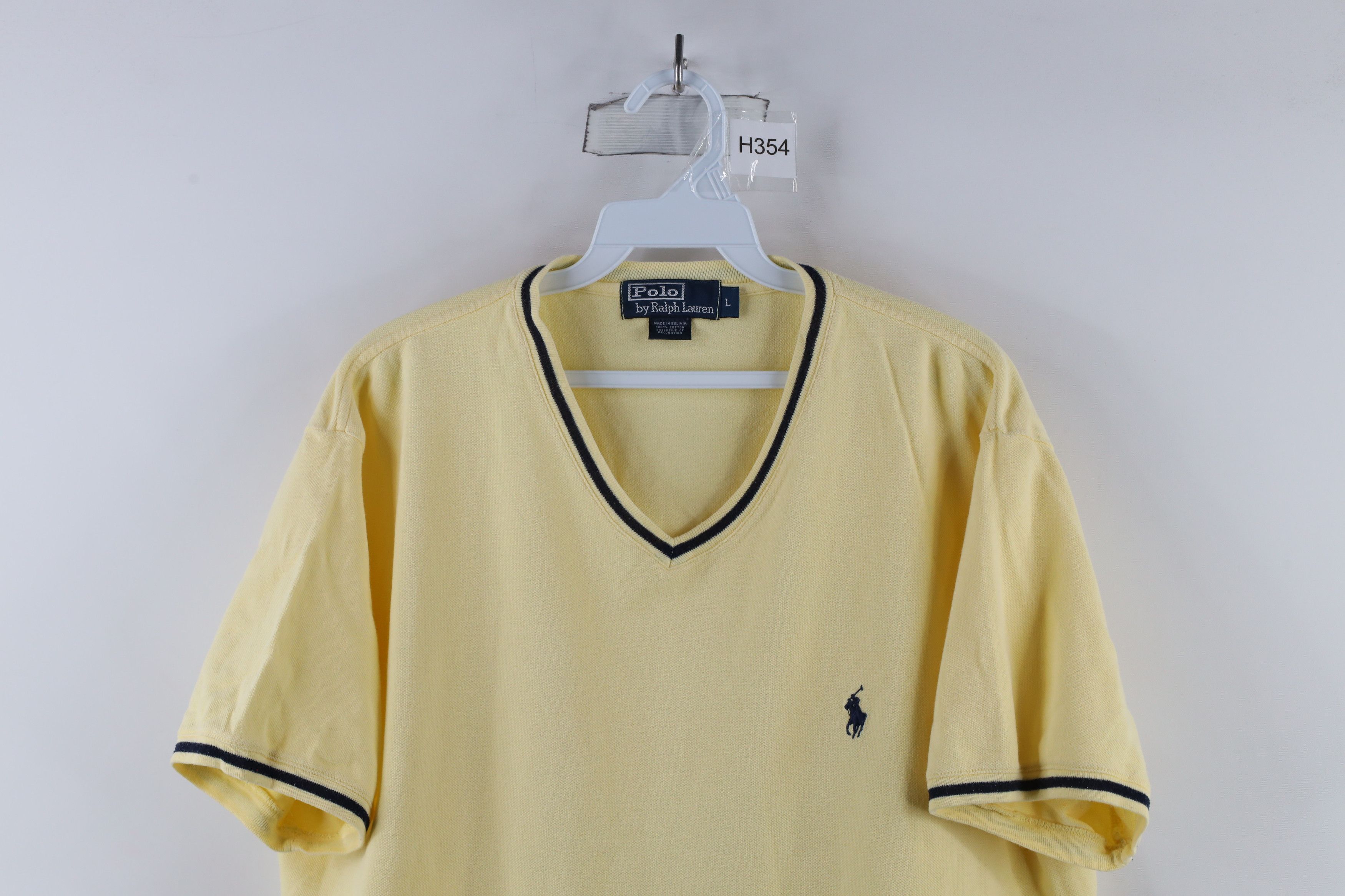 Ralph Lauren × Vintage Vintage 90s Ralph Lauren Ringer V-Neck T-Shirt Yellow Size US L / EU 52-54 / 3 - 2 Thumbnail
