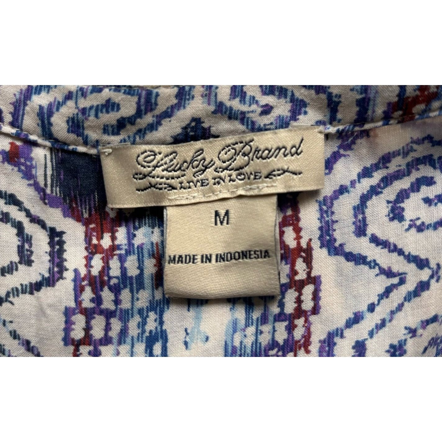Lucky Brand Lucky Brand Multicolor Cap Sleeve Abstract Top Size M Size M / US 6-8 / IT 42-44 - 5 Thumbnail