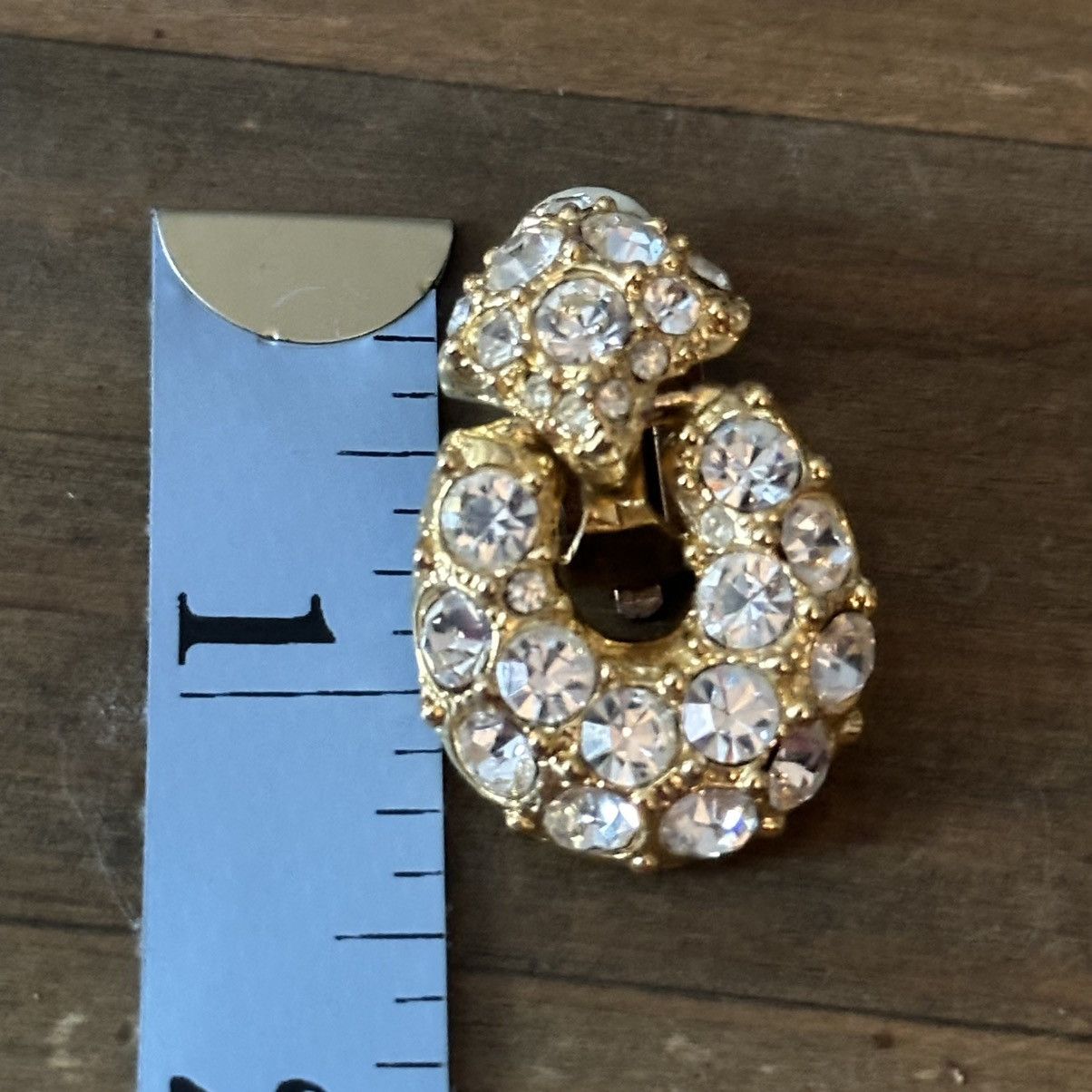 Vintage Vintage clip on crystal door knocker earrings Size ONE SIZE - 4 Thumbnail