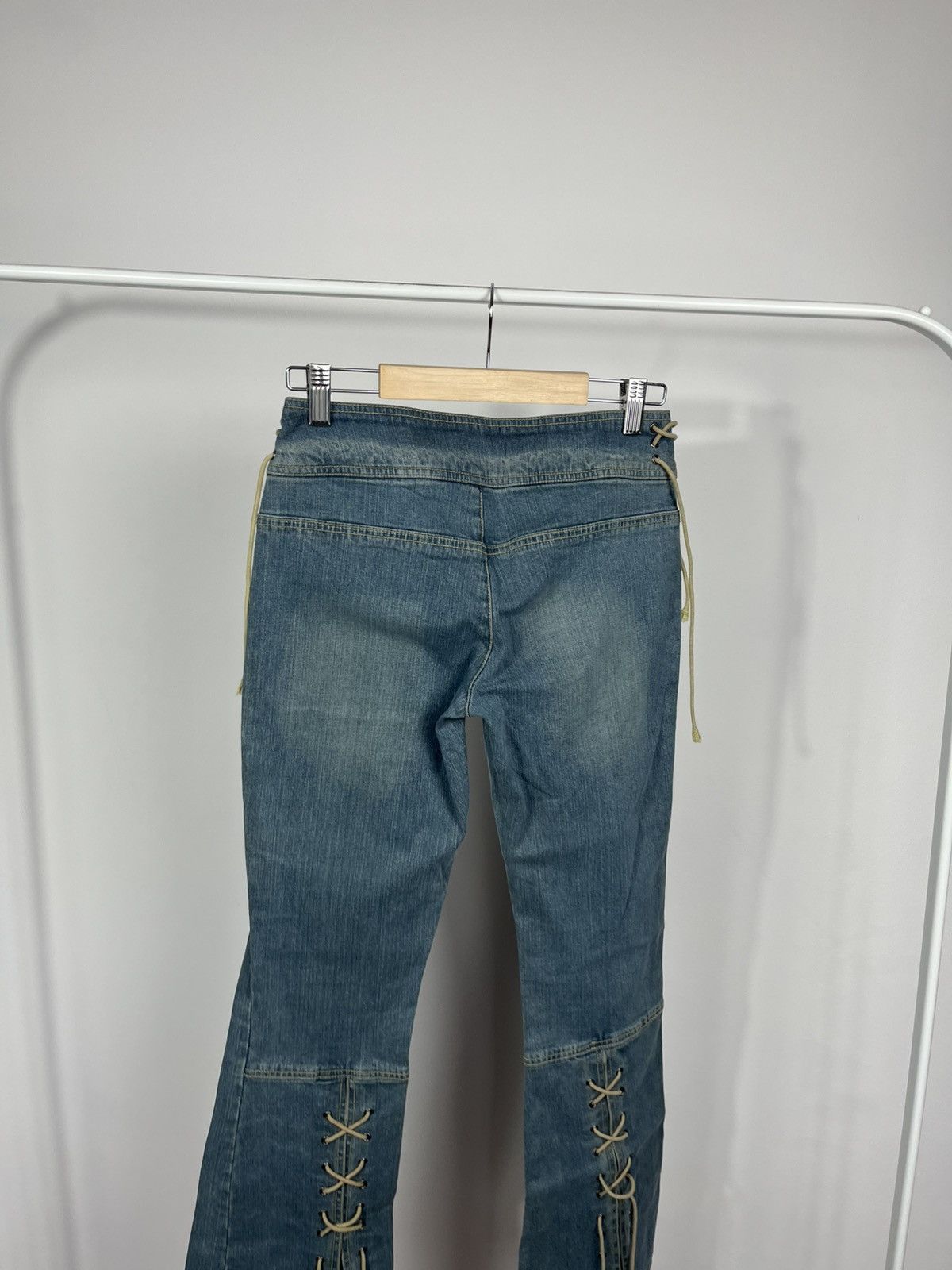 Other Womens Y2K Flare Jeans Low Rise Lace Up Denim Pants Size 27" / US 4 / IT 40 - 9 Thumbnail