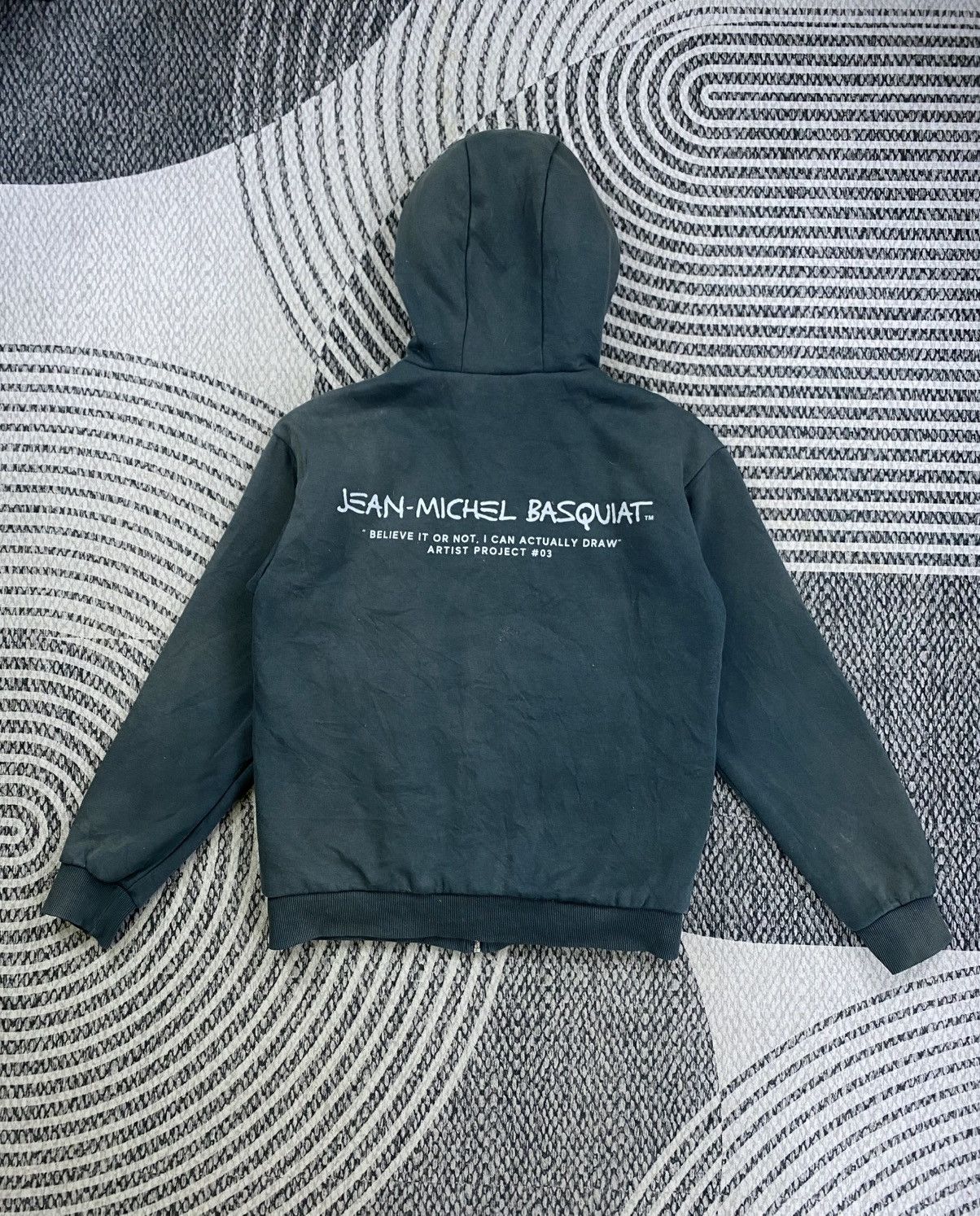 Jean-Michel Basquiat Vtg Jean Michel Basquiat Collaboration Hooded Zipper Size US M / EU 48-50 / 2 - 2 Thumbnail