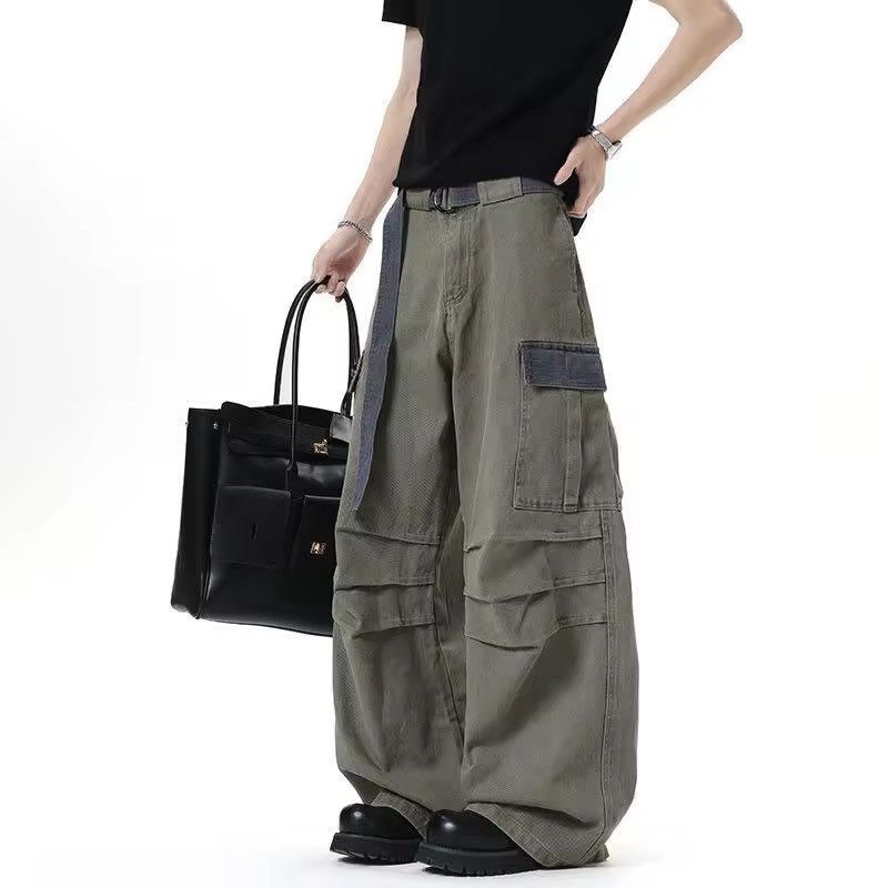 Designer × Jean Streetwear Cargo Grunge Baggy Loose Washed Jeans Size US 32 / EU 48 - 6 Thumbnail