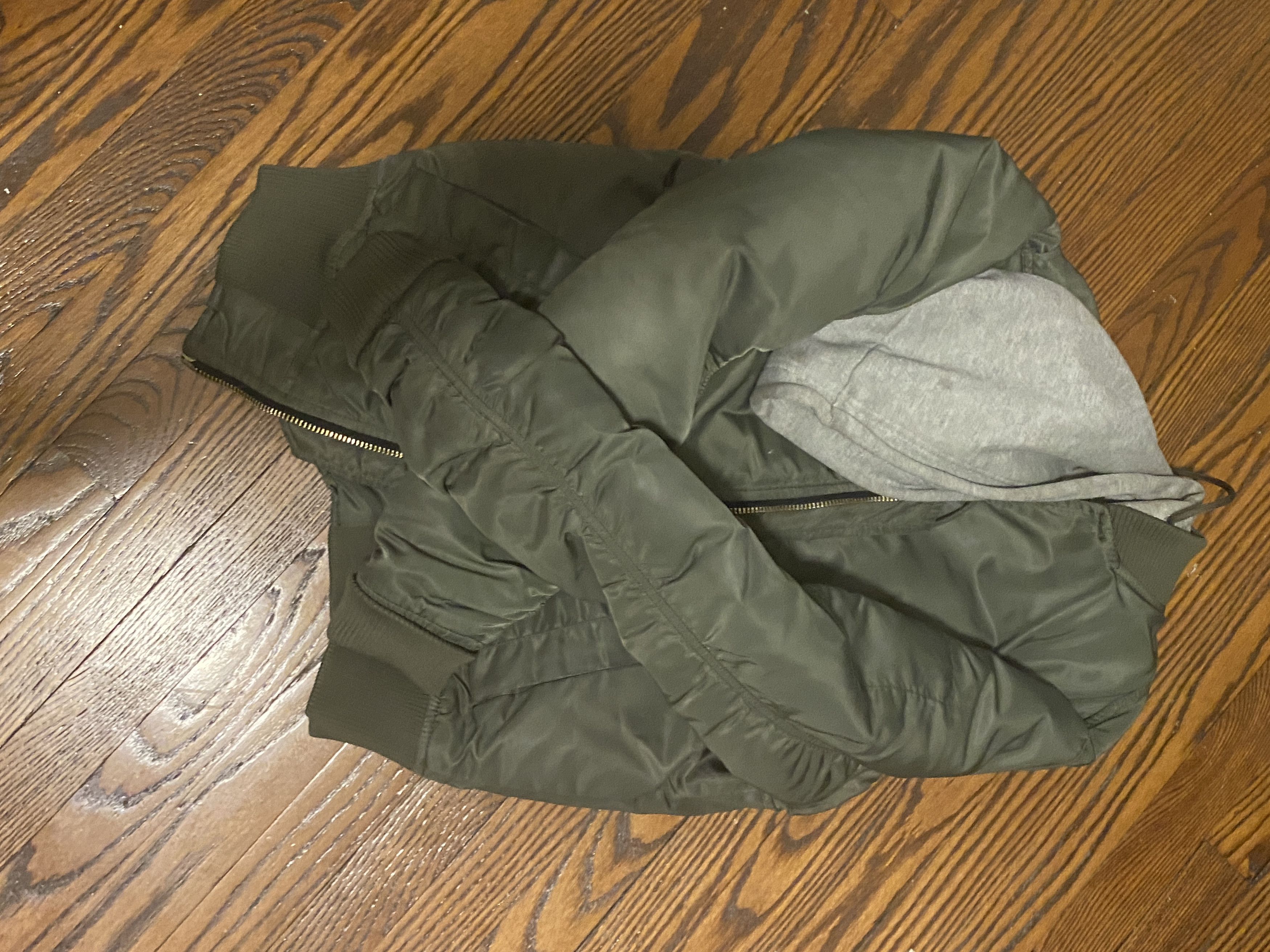 Other green bomber jacket with gray hood Size US S / EU 44-46 / 1 - 1 Thumbnail