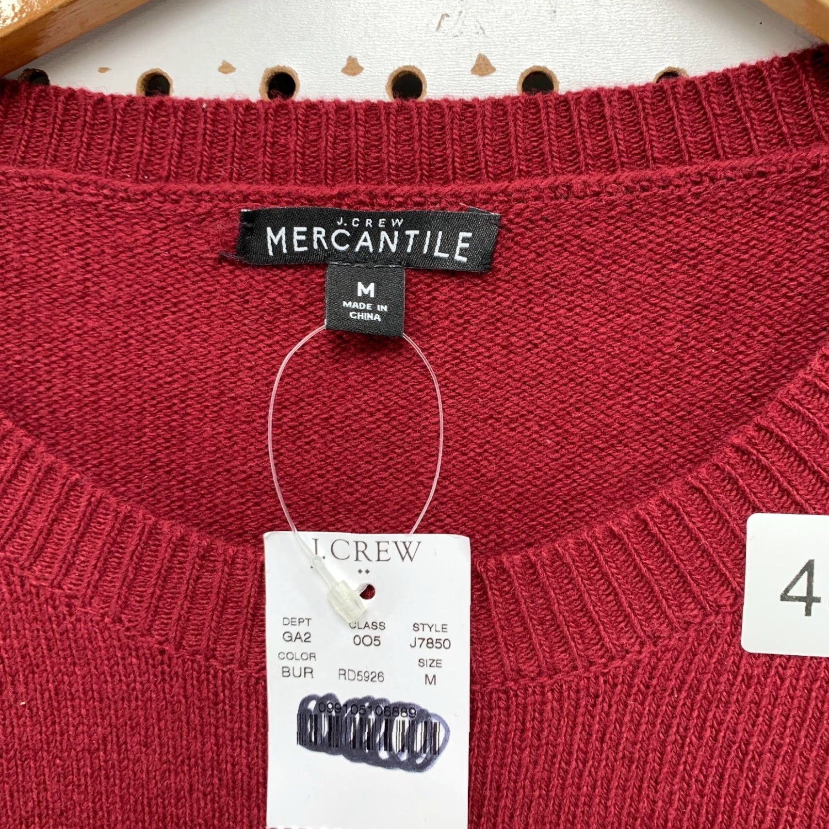 J.Crew NEW J.CREW Mercantile Sweater Womens Medium Red Wool Blend Ruffle Sleeve NWT Size M / US 6-8 / IT 42-44 - 4 Thumbnail