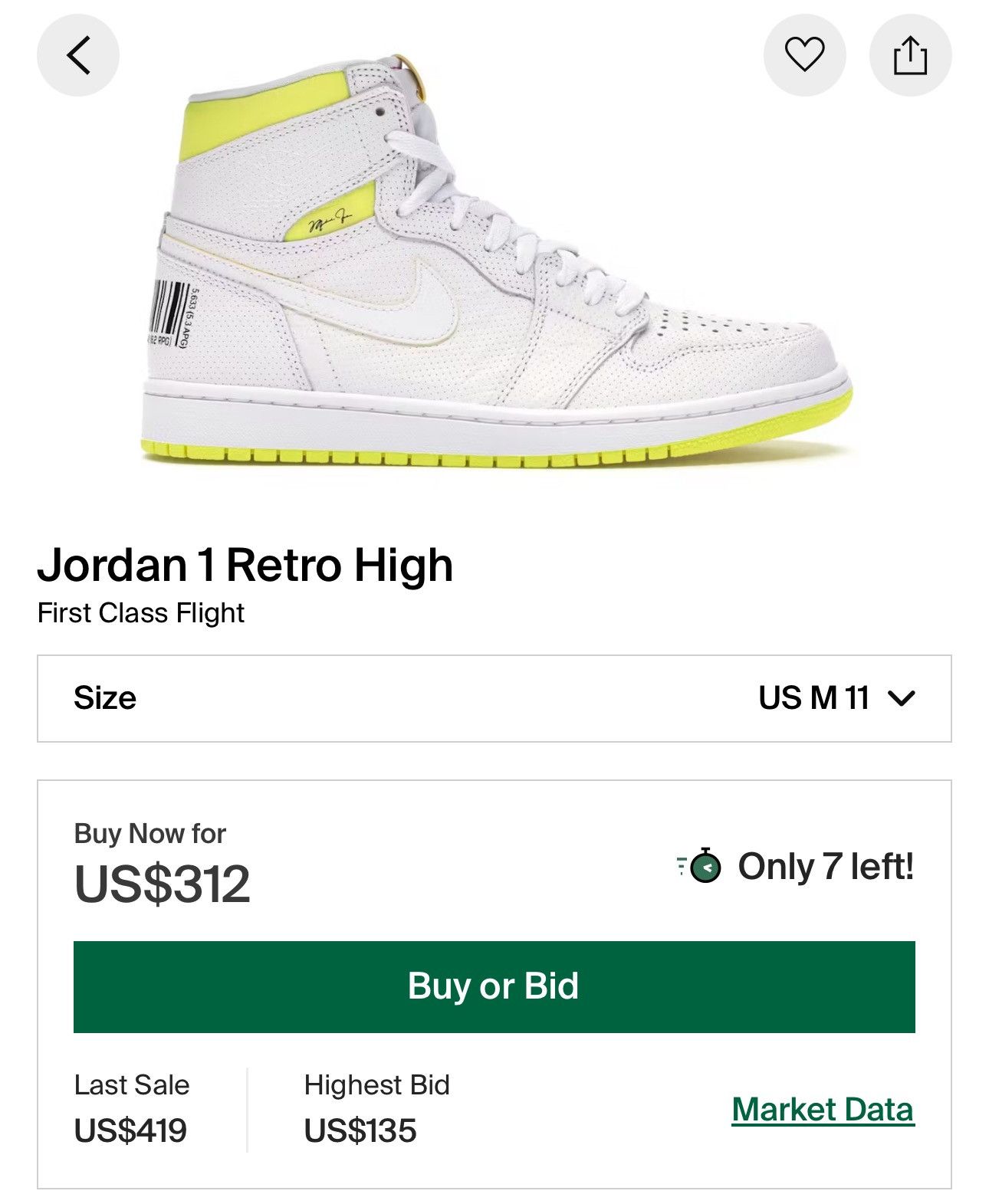 Jordan Brand × Nike Air Jordan 1 Retro Size US 11 / EU 44 - 8 Thumbnail