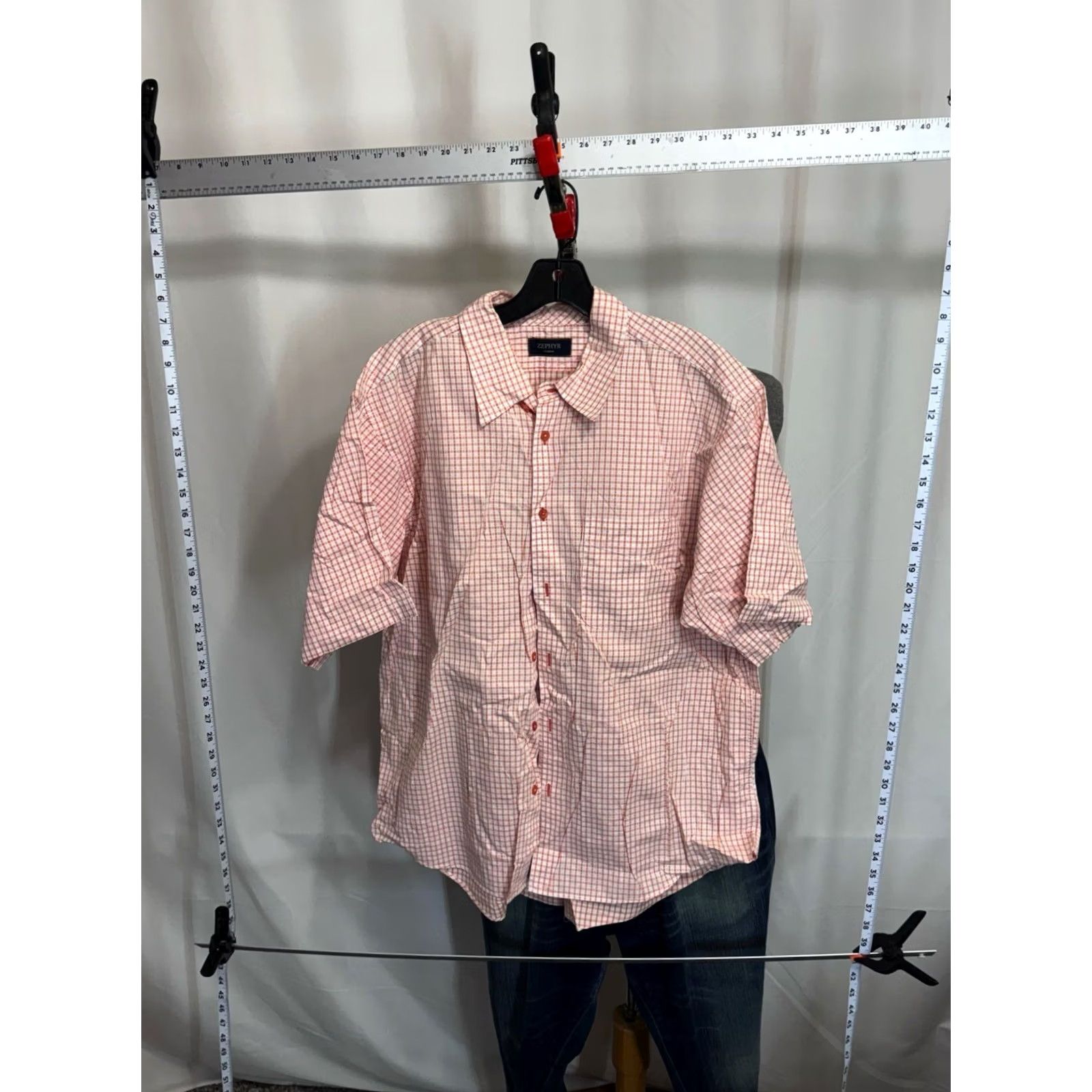 Zephyr Zephyr Durban Check SHORT SLEEVE BUTTON UP SHIRT Large L Mens Shirt Sharp Color Size US L / EU 52-54 / 3 - 2 Thumbnail