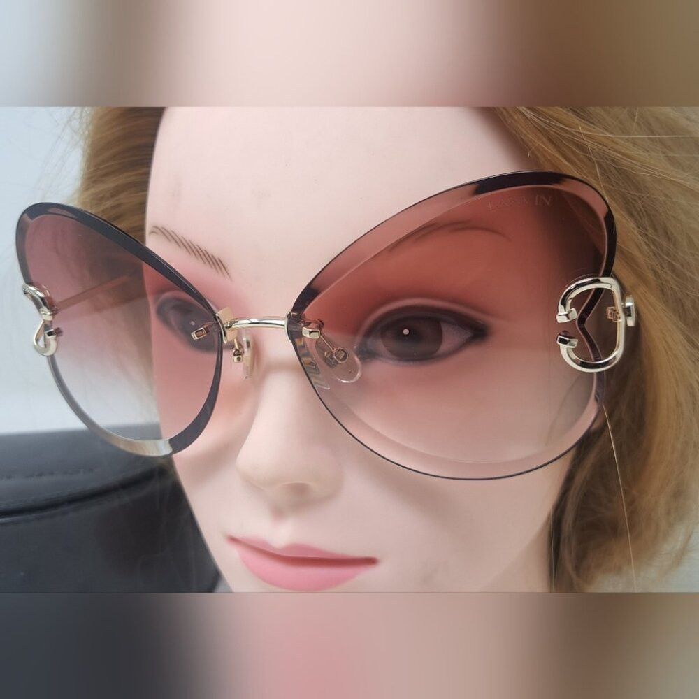 Lanvin Lanvin Sunglasses Heart Rose Metal Butterfly Rimless Oversi Size ONE SIZE - 4 Thumbnail