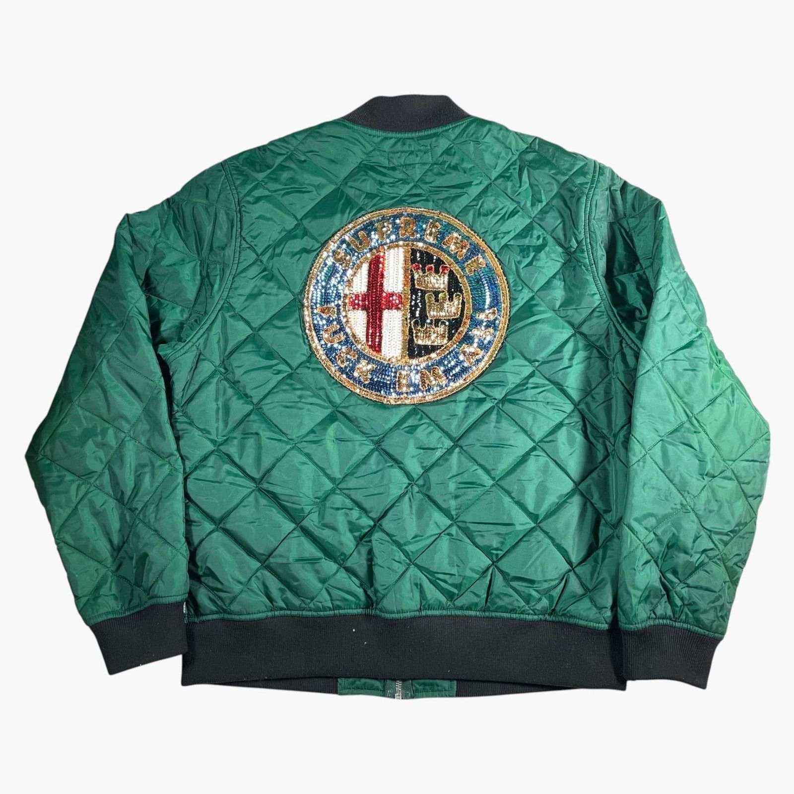 Supreme Supreme Sequin Quilted Green Bomber Jacket Size US L / EU 52-54 / 3 - 2 Thumbnail