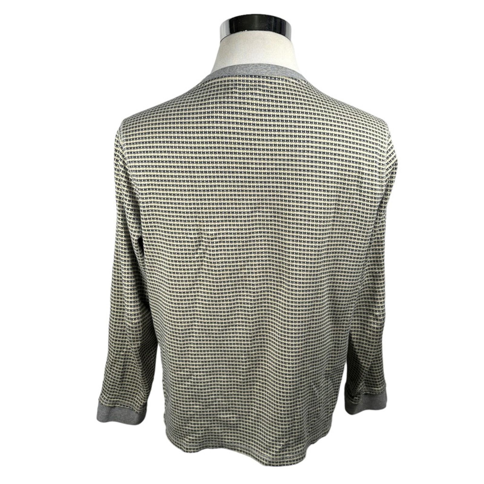 Carbon2Cobalt Carbon 2 Cobalt Henley Geometric Cotton Sweatshirt Beige L Size US L / EU 52-54 / 3 - 2 Thumbnail
