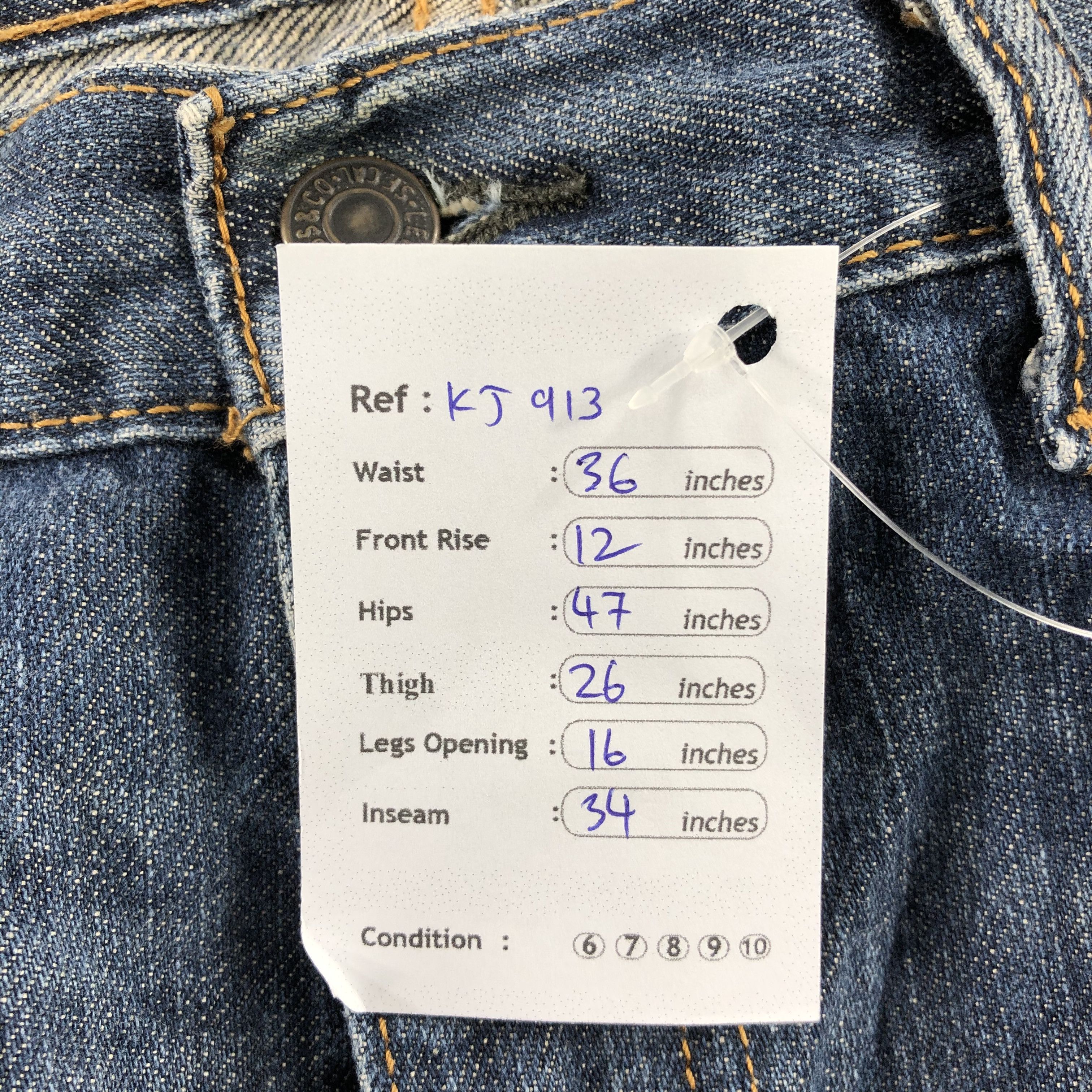 Levi's Vintage Levi's 550 Jeans Blue Wash Denim KJ913 Size US 34 / EU 50 - 16 Thumbnail