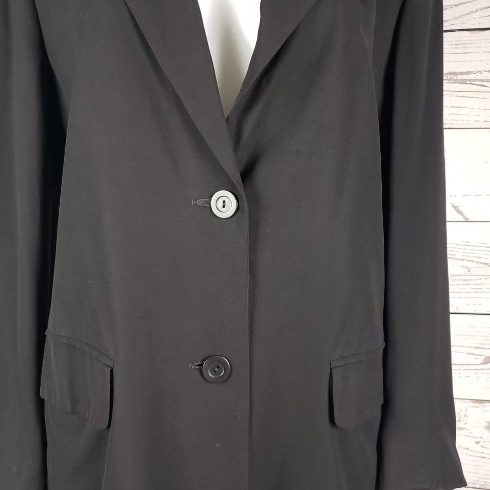 Other MaxMara 2-Button Solid Black Black Blazer Jacket Size 8 Size M / US 6-8 / IT 42-44 - 5 Thumbnail