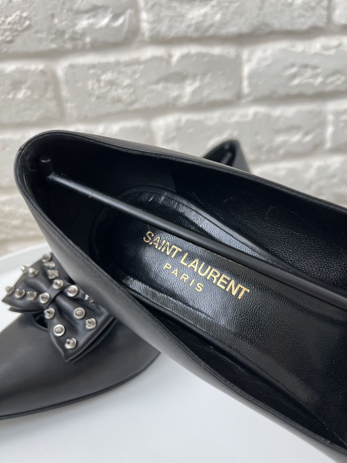 Saint Laurent Paris Saint Laurent Kitten 50 Studdeed Bow Toe Pumps Shoes Size US 9 / IT 39 - 6 Thumbnail